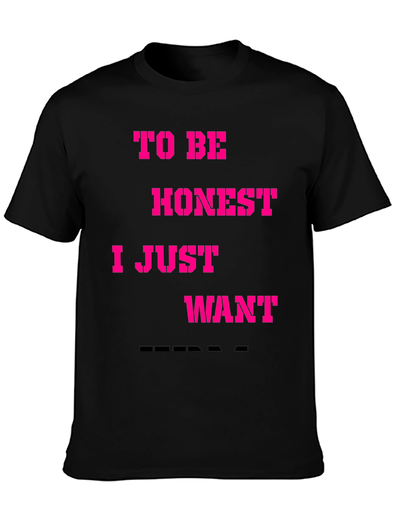Black Funny "To Be Honest" Graphic Tee - Casual Black T-Shirt view 3
