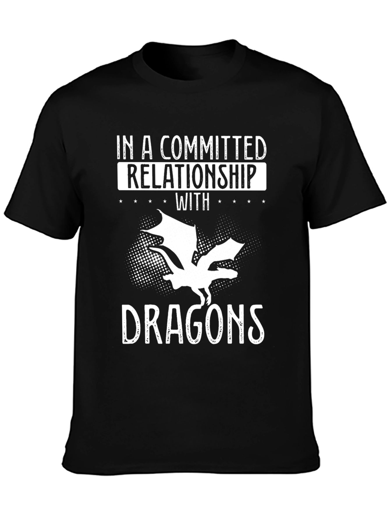 Black Dragon Lover T-Shirt - Committed Relationship with Dragons Tee view 3
