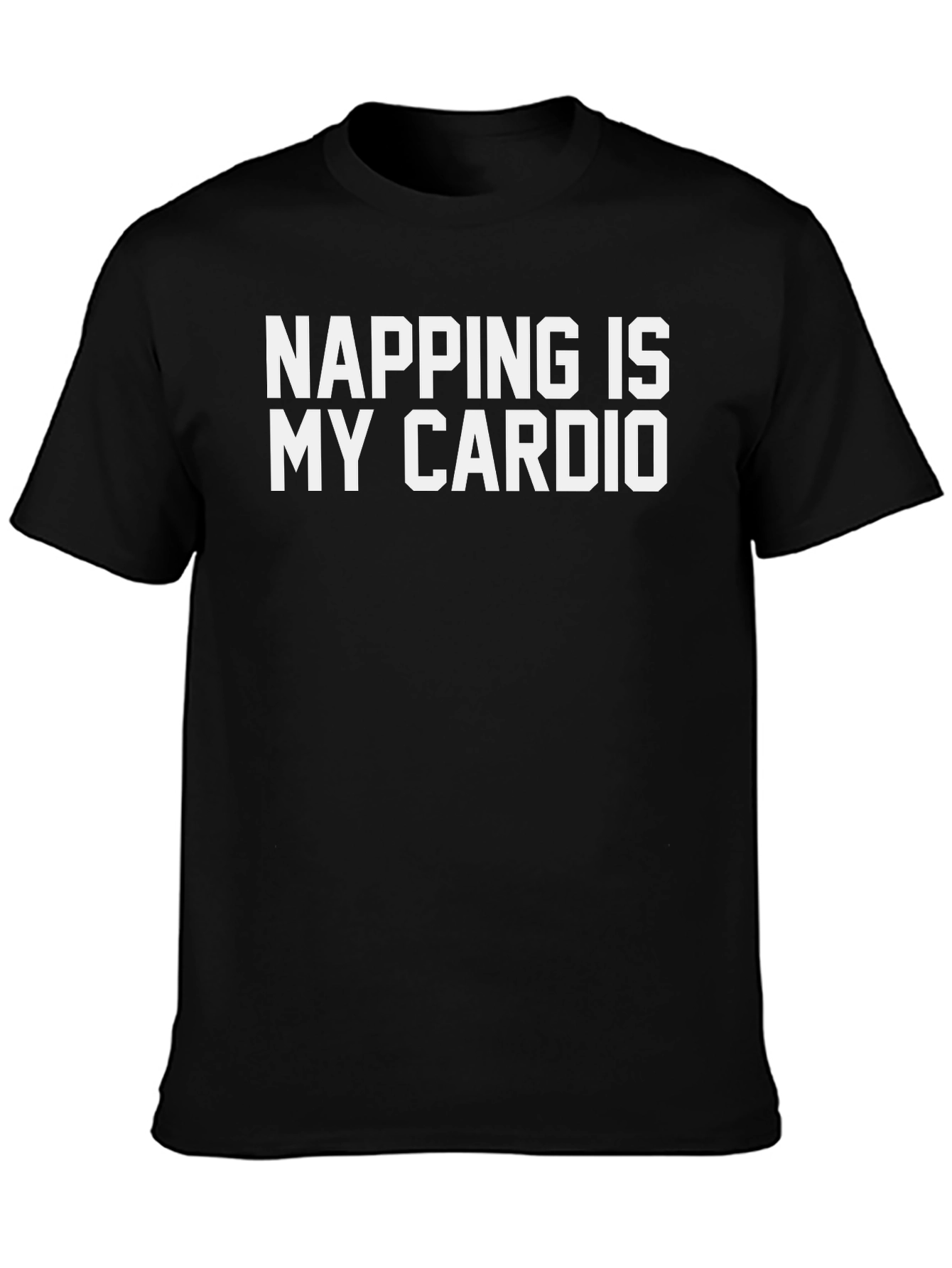 Black Napping is My Cardio Black Graphic T-Shirt view 3