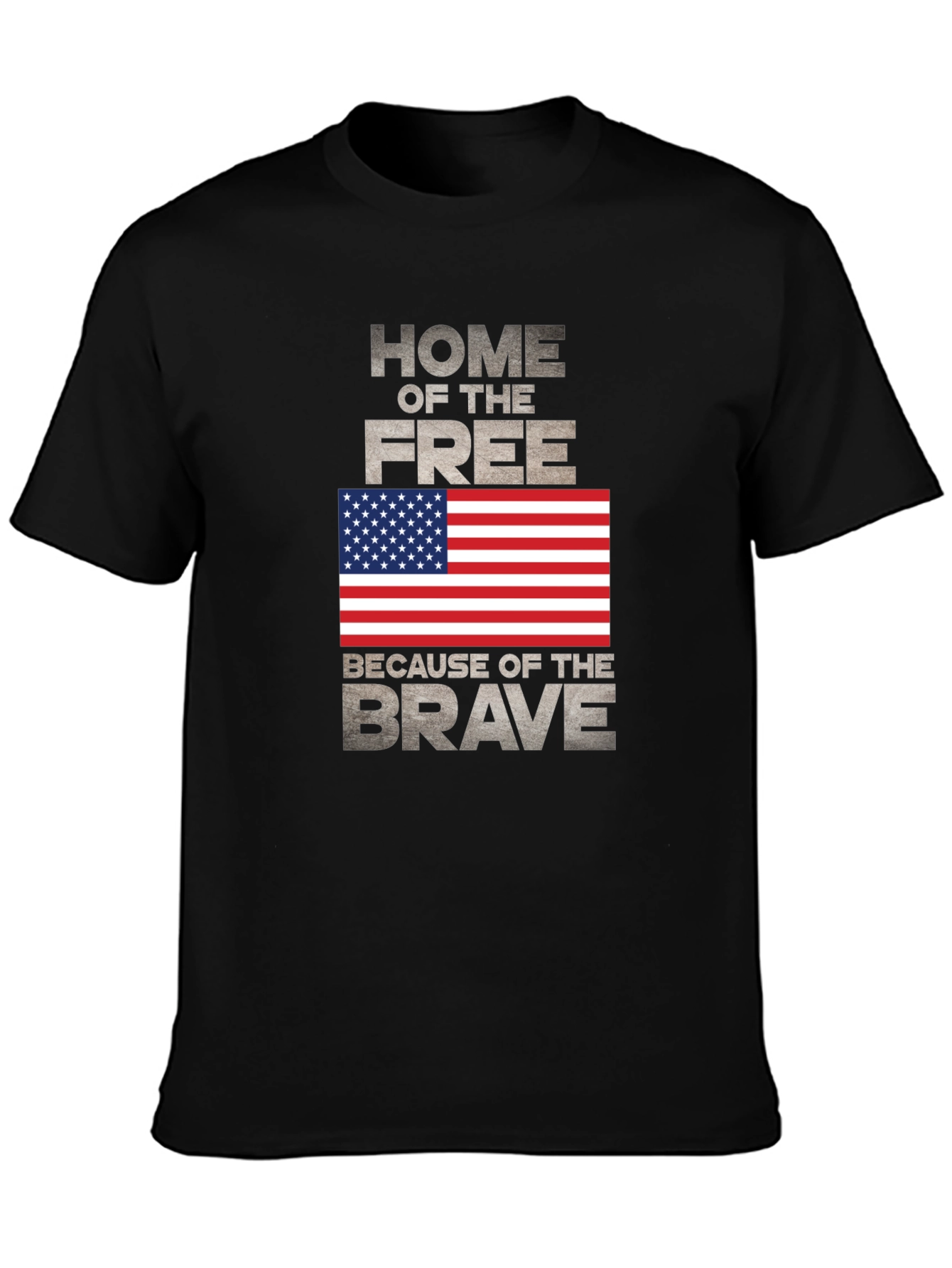 Black Home of the Free Patriotic T-Shirt view 3