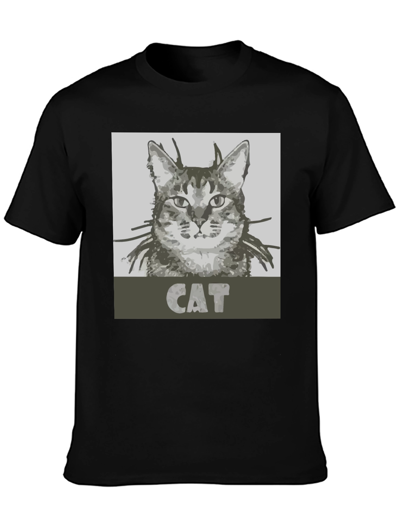 Black Cool Cat Graphic Tee - Black Unisex T-Shirt view 3