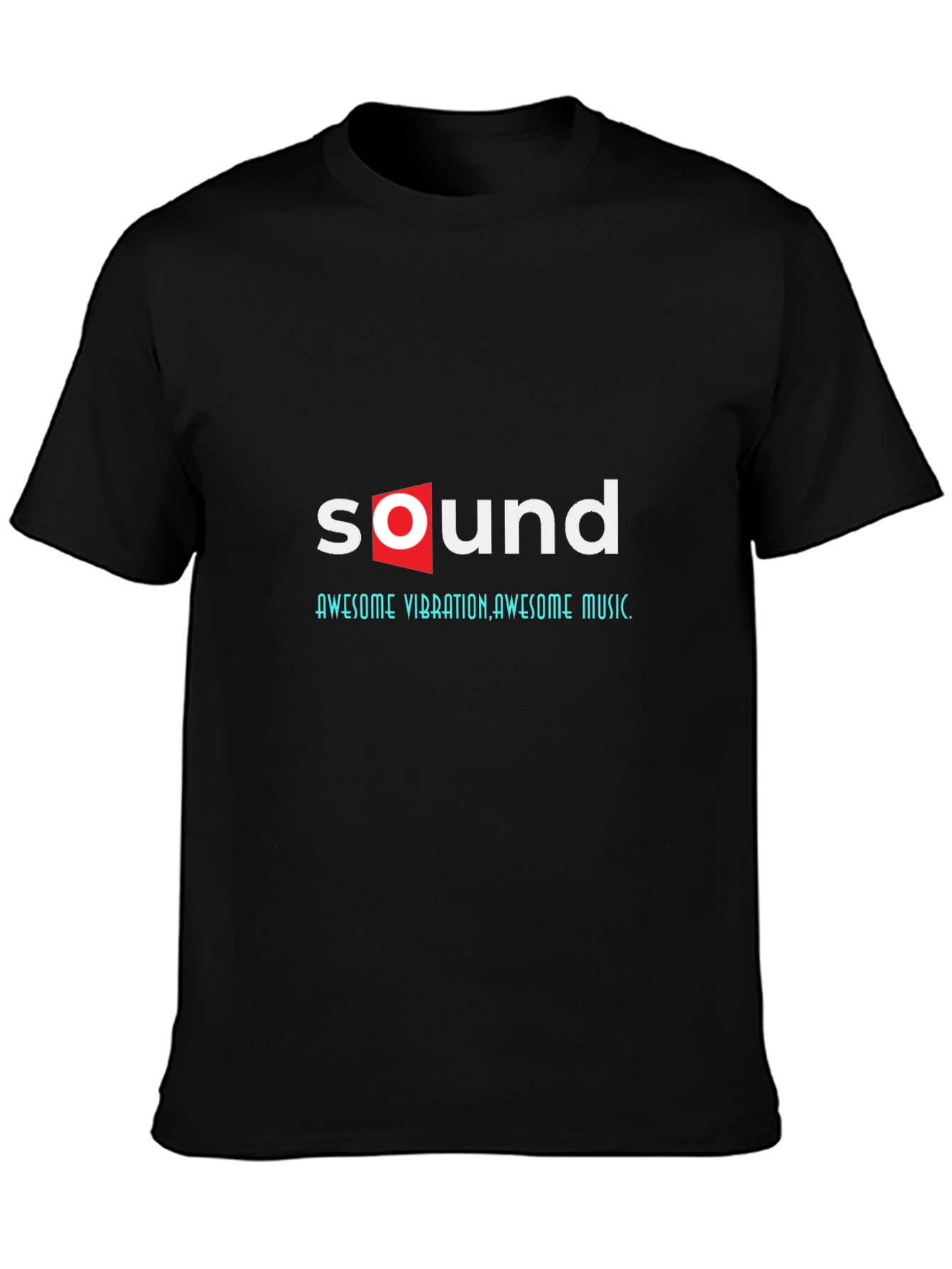 Black Awesome Sound Vibration Music Graphic Tee view 3