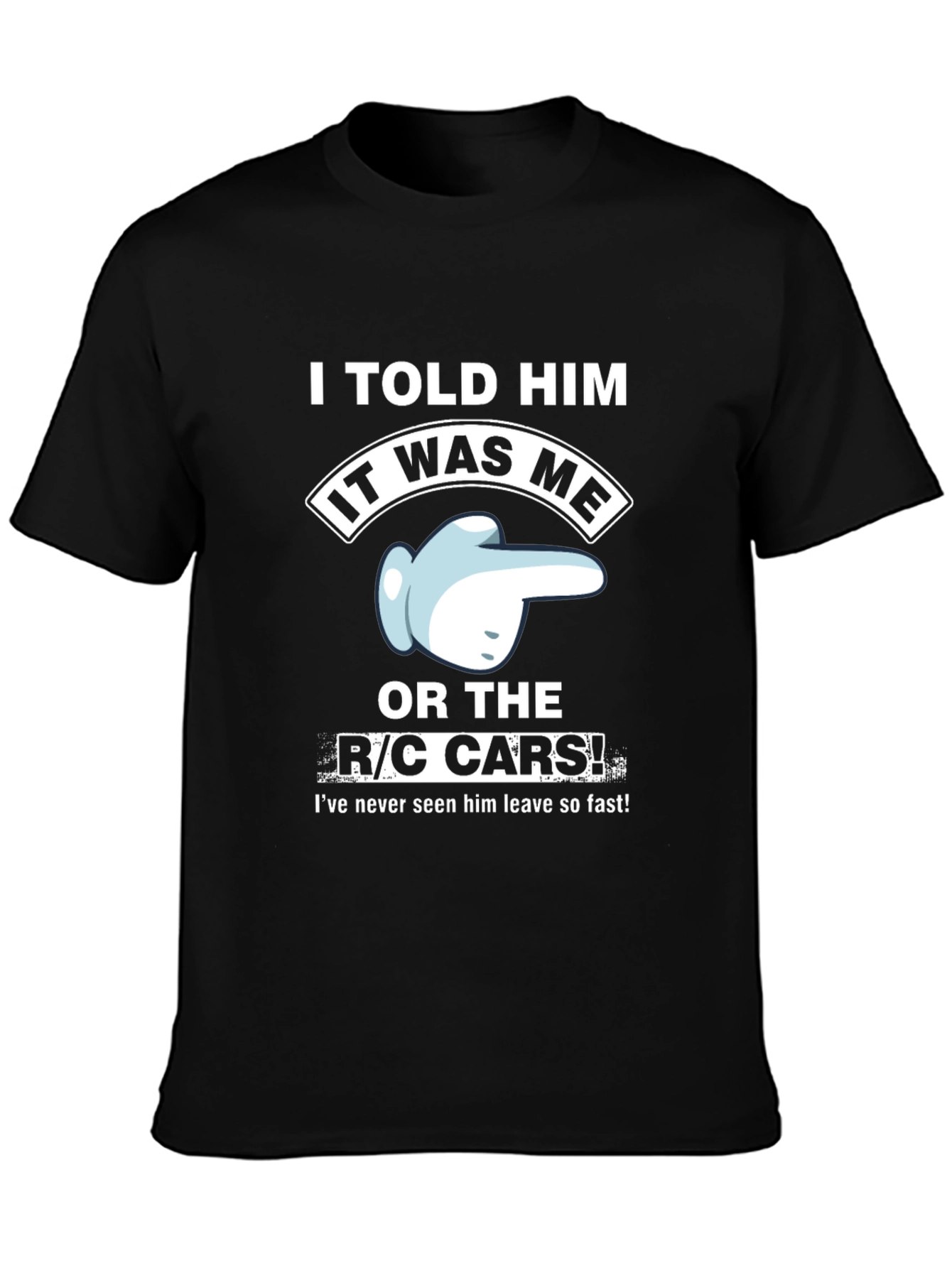 Black Funny R/C Cars Graphic T-Shirt view 3