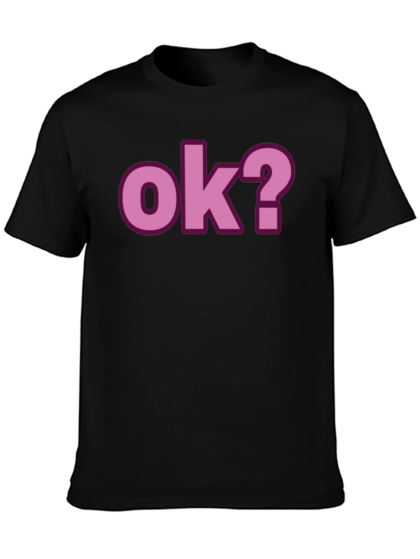Black OK? Graphic Print Crew Neck T-Shirt view 3