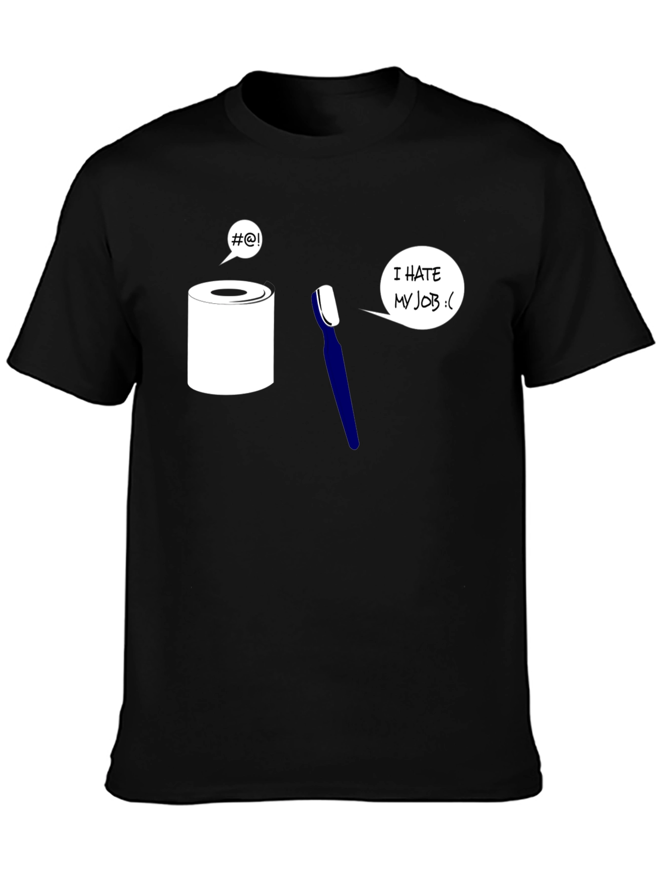 Black Humorous Toilet Humor T-Shirt view 3