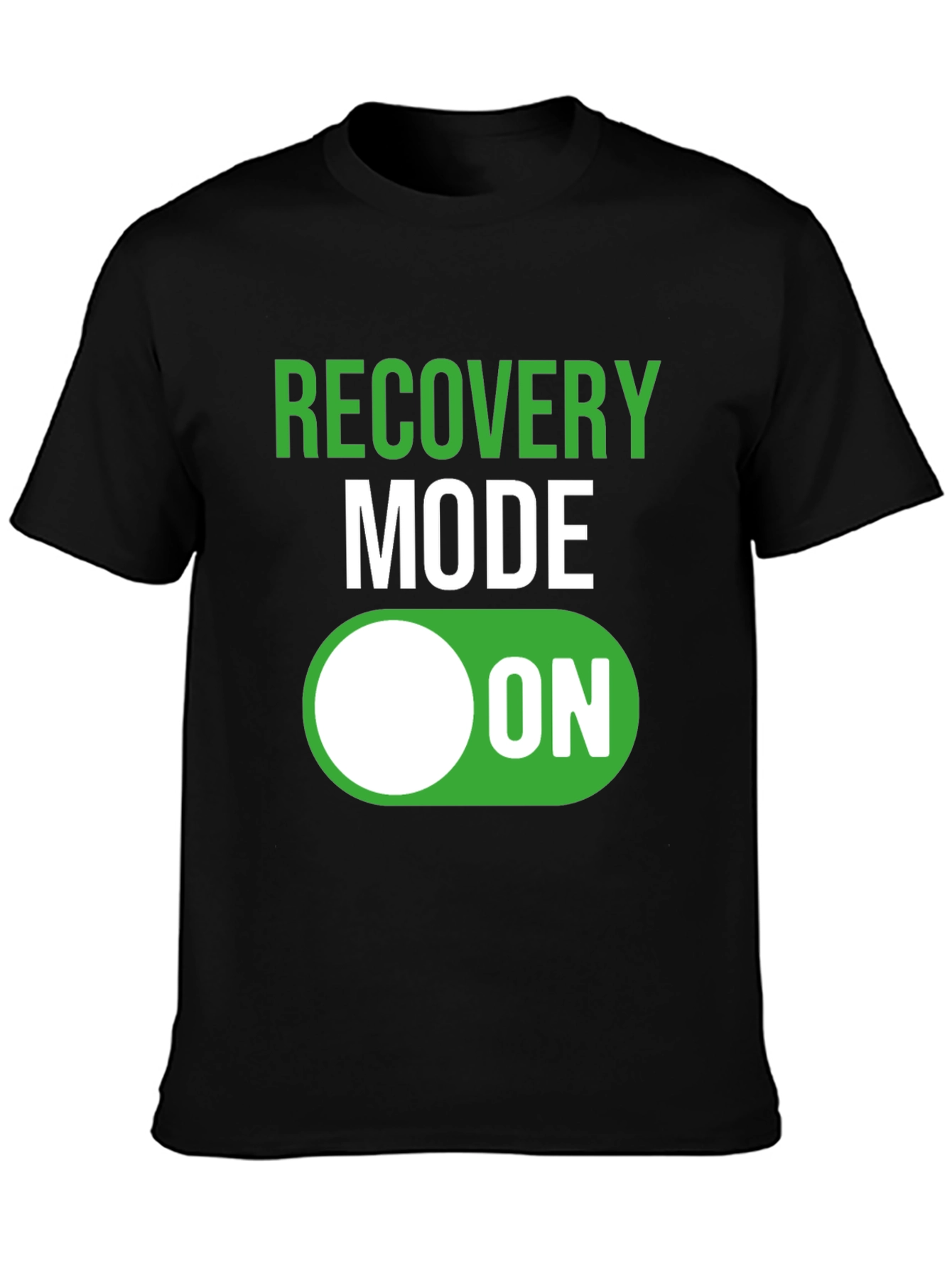 Black Recovery Mode ON T-Shirt - Funny Get Well Gift view 3