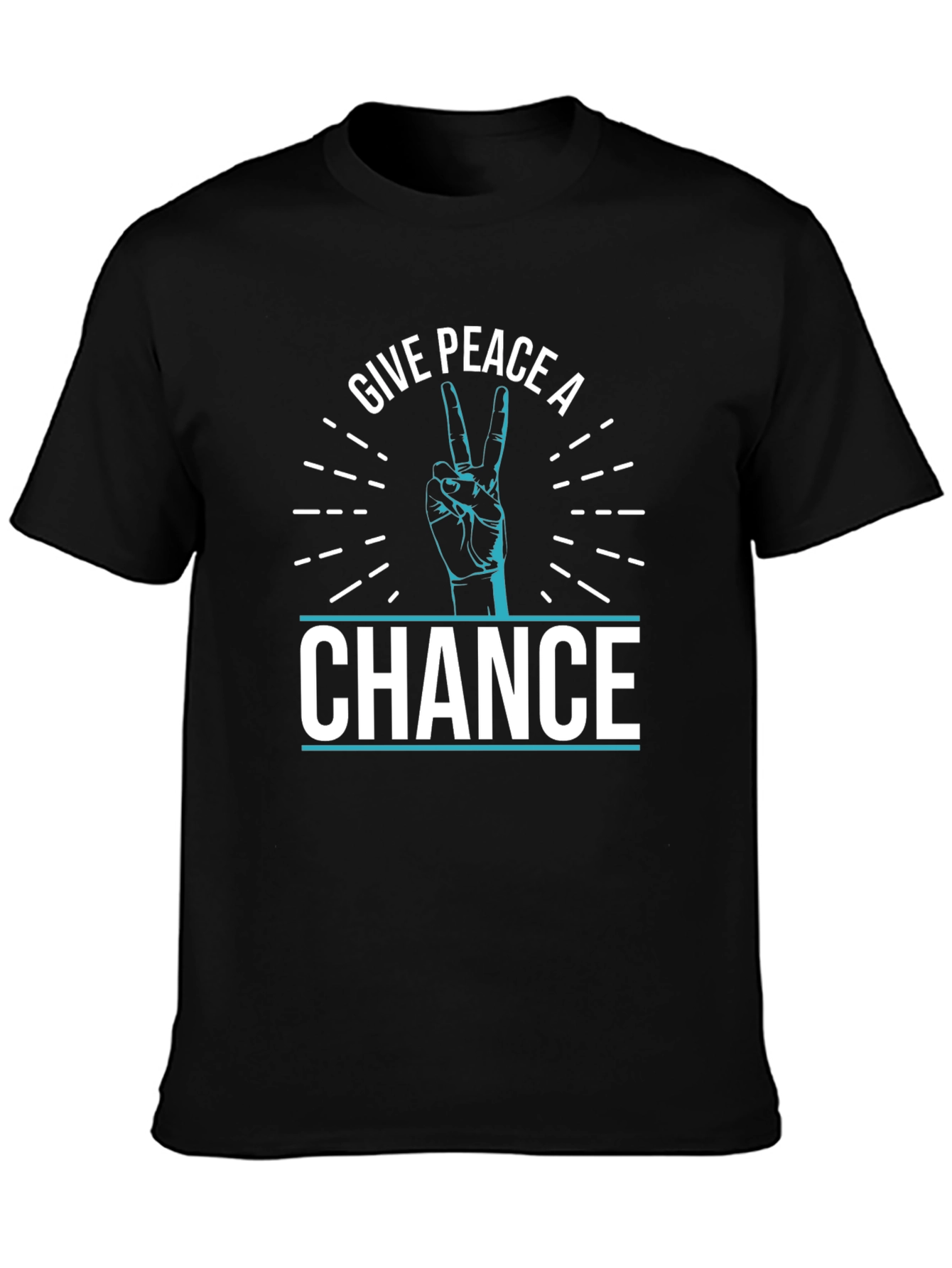 Black Give Peace A Chance T-Shirt - Stylish Graphic Tee view 3