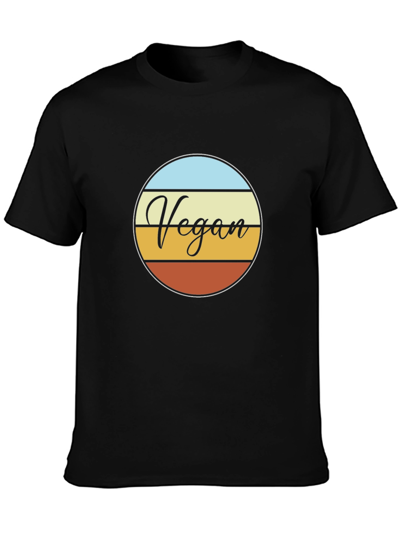 Black Vegan Retro Circle T-Shirt - Black view 3