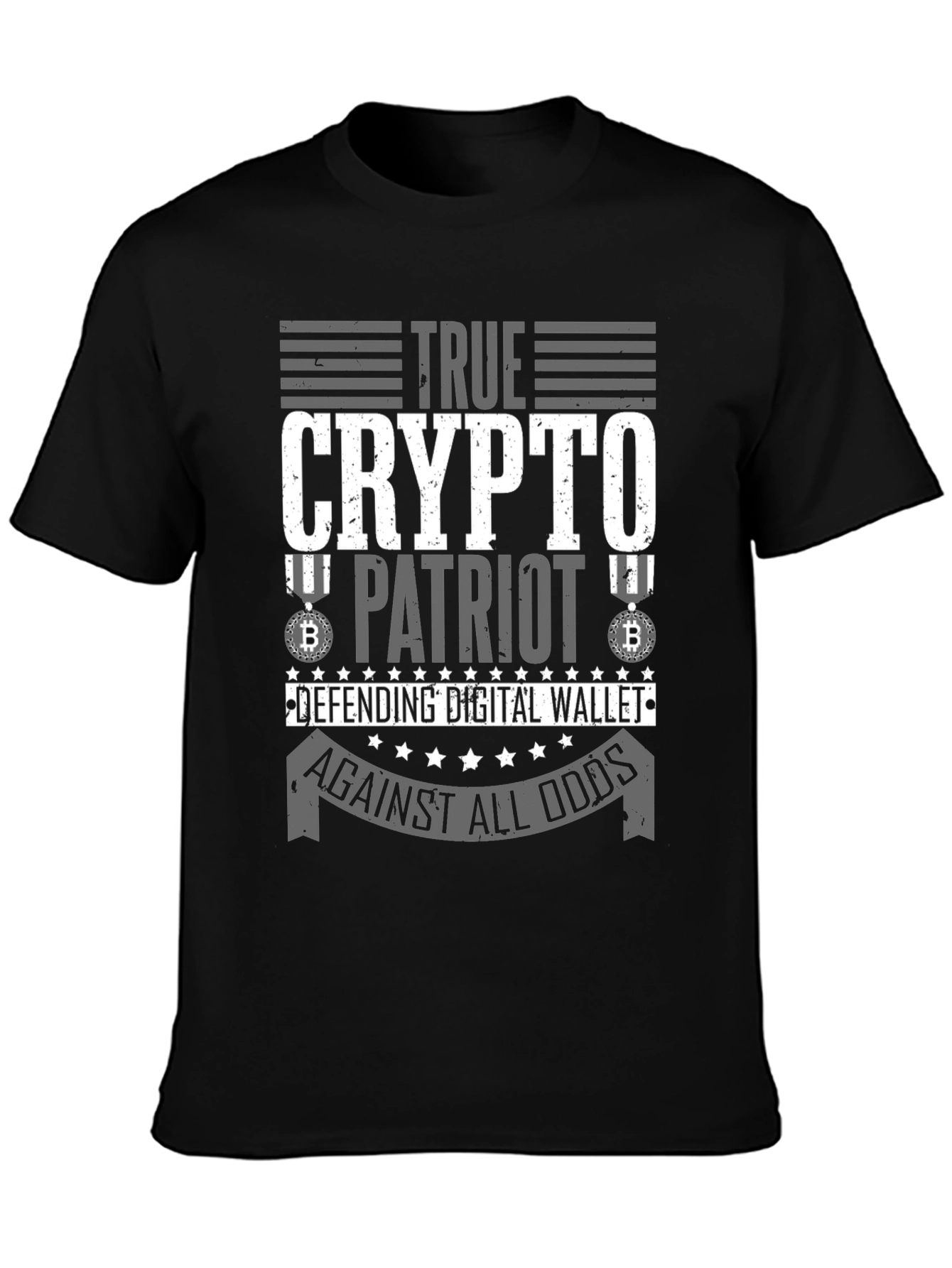 Black True Crypto Patriot Graphic Tee view 3