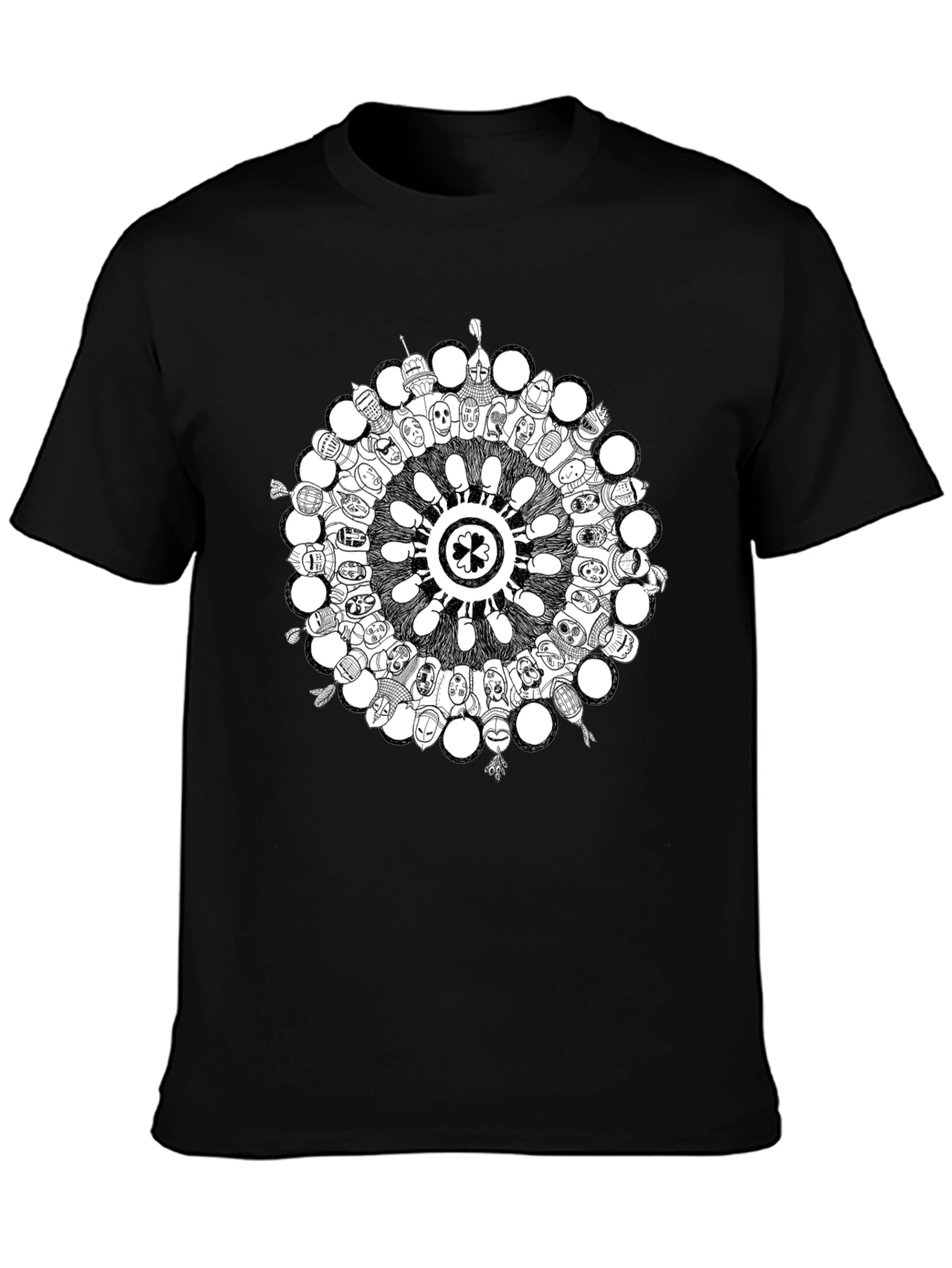 Black Unique Circle Graphic Tee - Soft Cotton Blend Shirt view 3