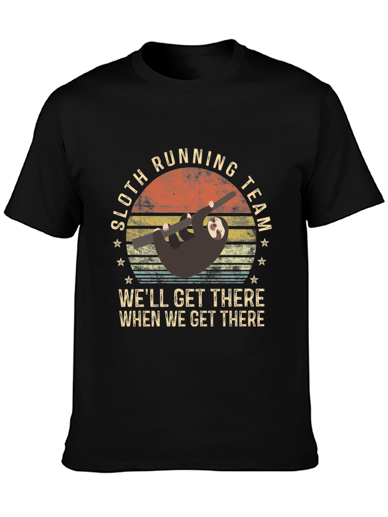Black Sloth Running Team Men's T-Shirt view 3