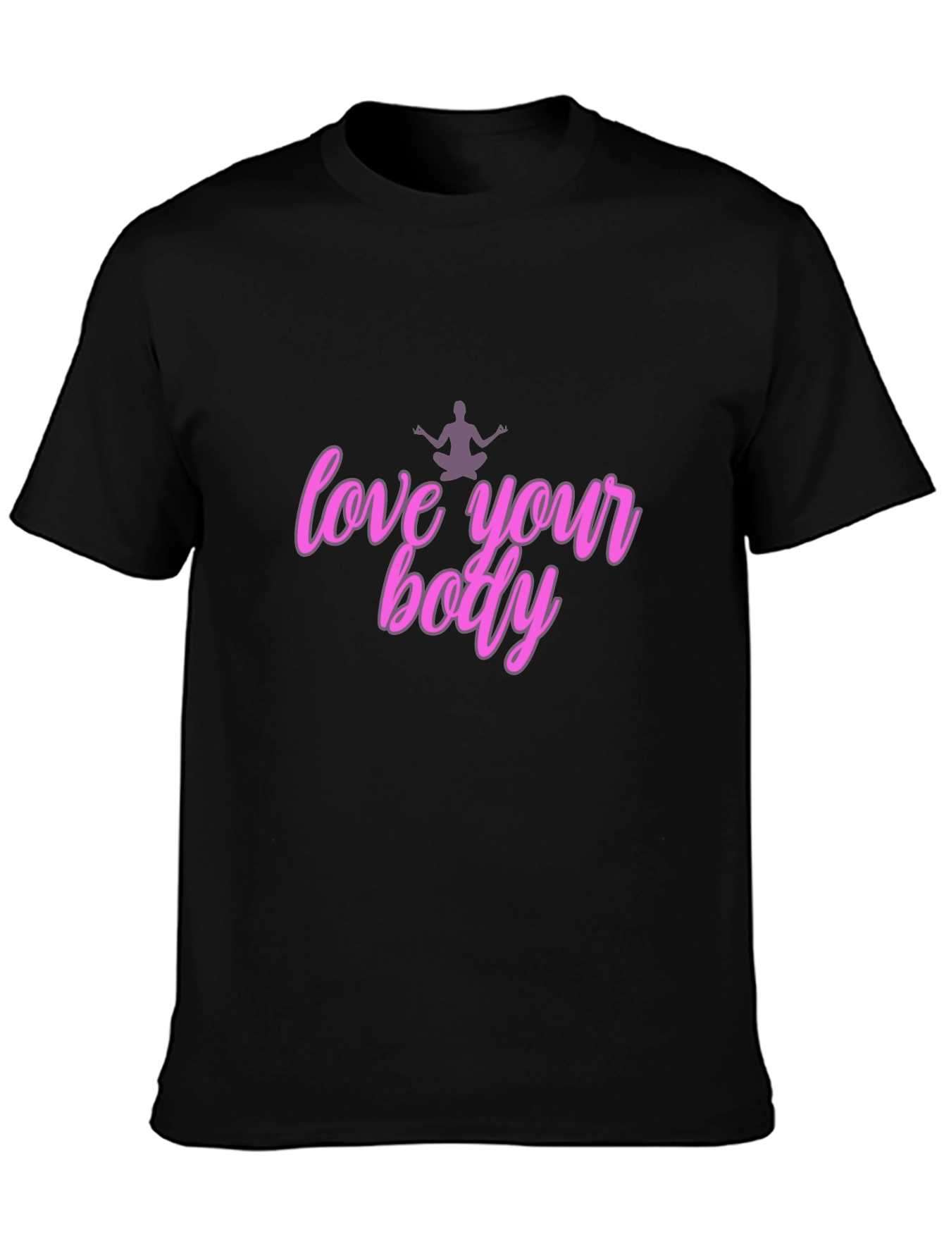 Black Love Your Body T-Shirt - Black Unisex view 3