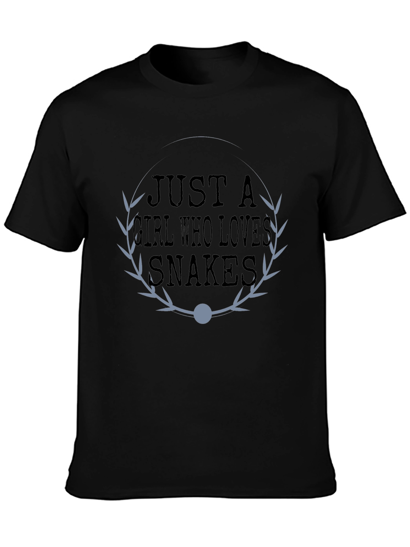 Black Just a Girl Who Loves Snakes - Graphic T-Shirt view 3