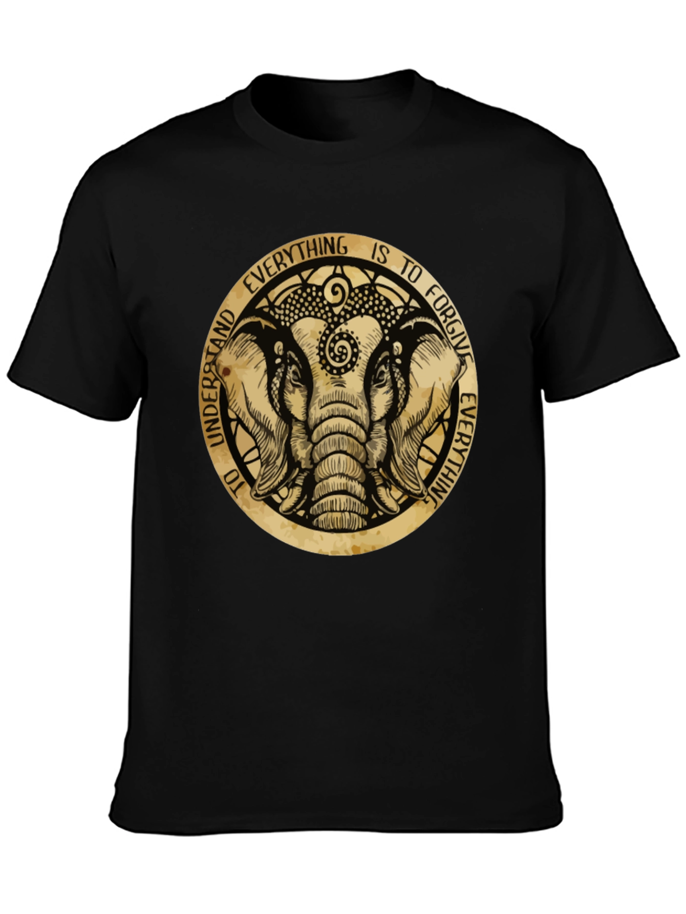 Black Elephant Forgiveness Graphic T-Shirt view 3