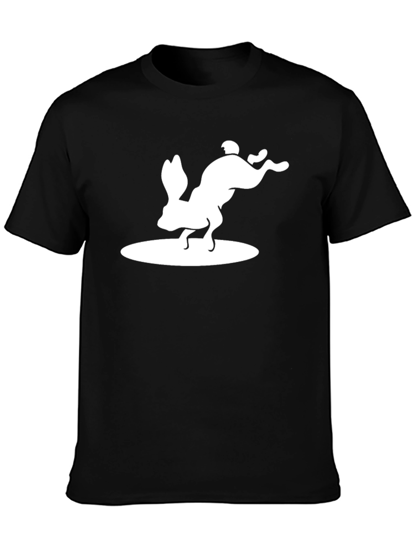 Black Surfing Rabbit Graphic Tee - Unisex Black T-Shirt view 3