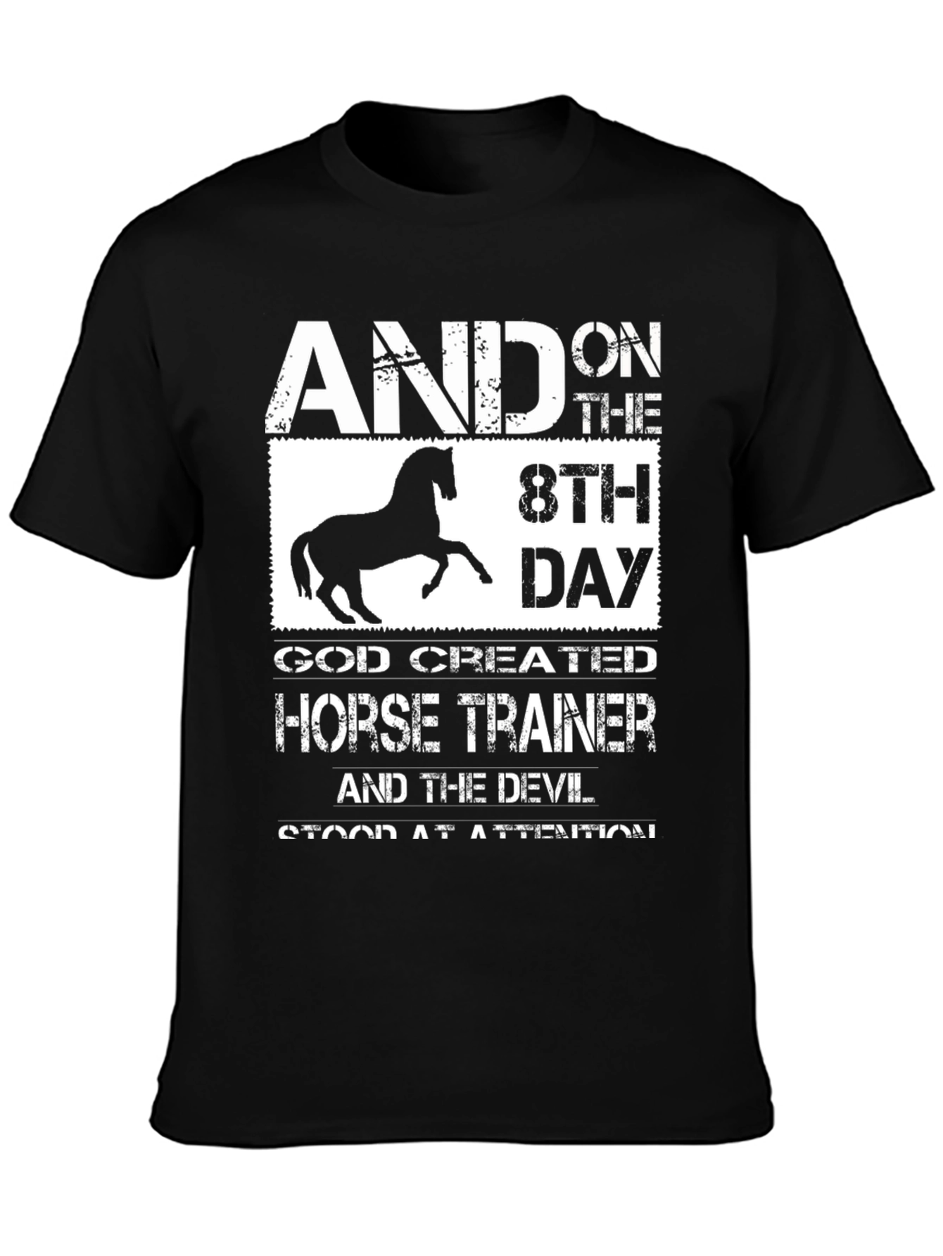 Black Horse Trainer T-Shirt - And On The 8th Day view 3