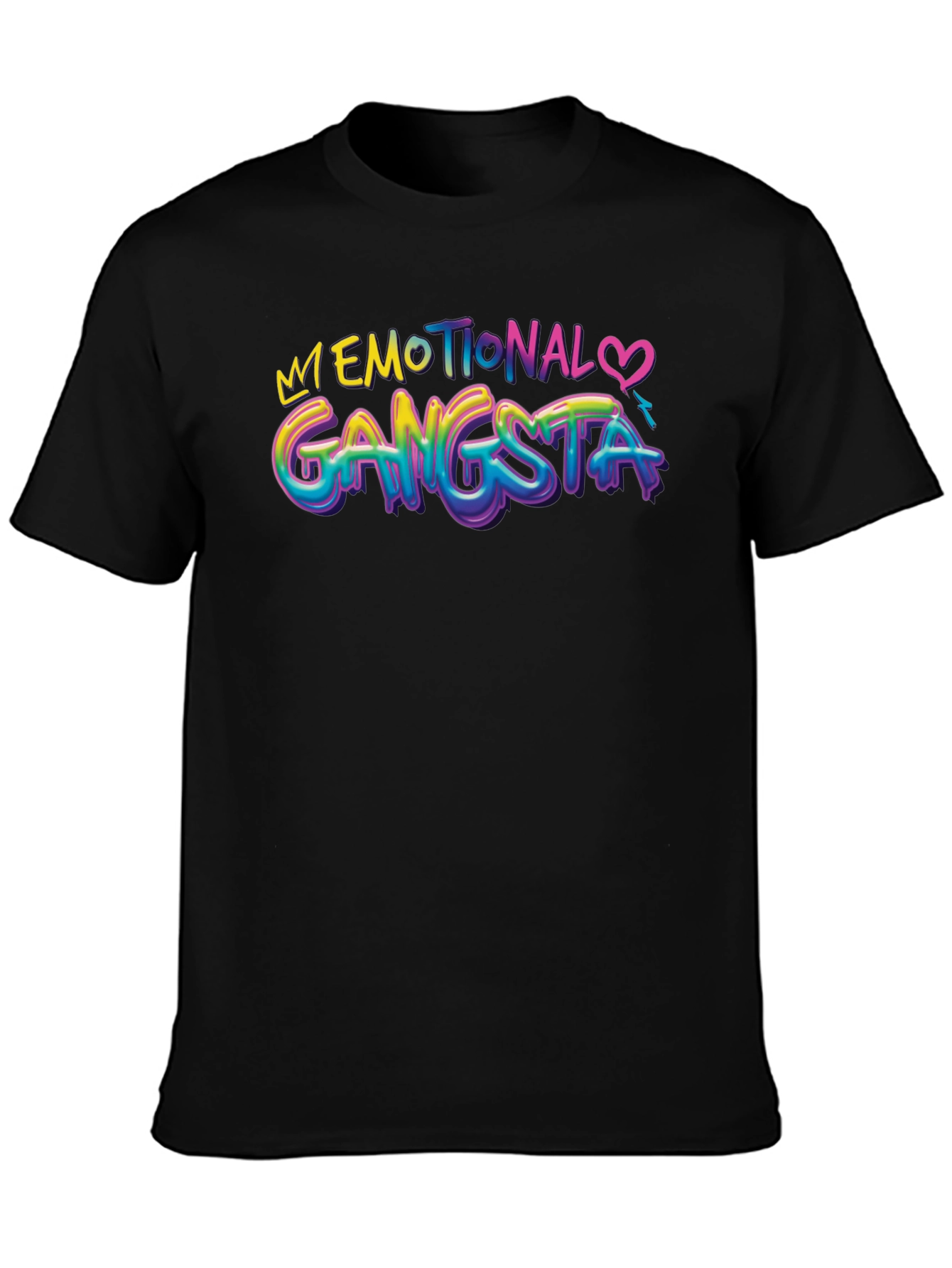 Black Emotional Gangsta Black Graphic Tee view 3