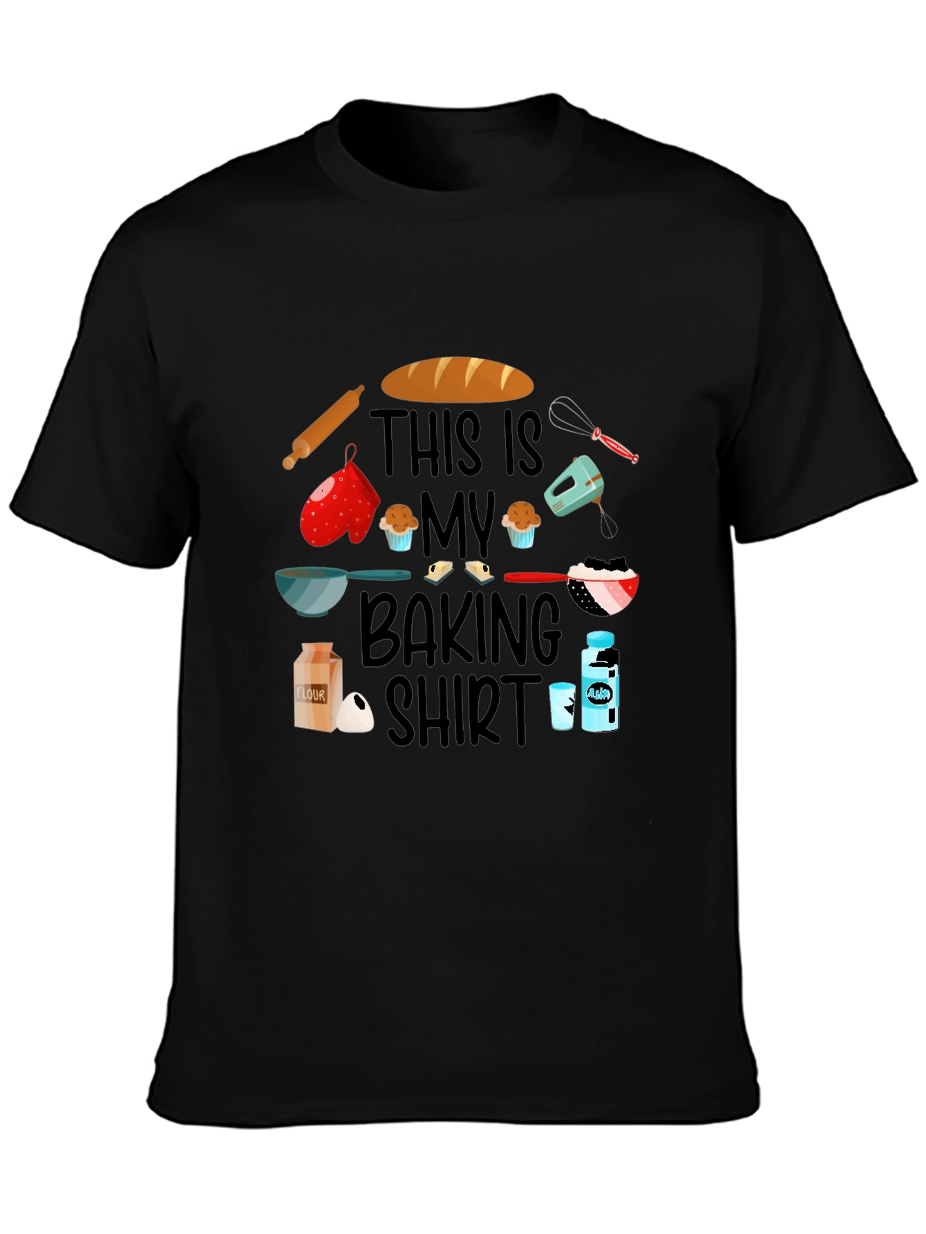 Black This Is My Baking Shirt - Novelty Graphic Tee view 3