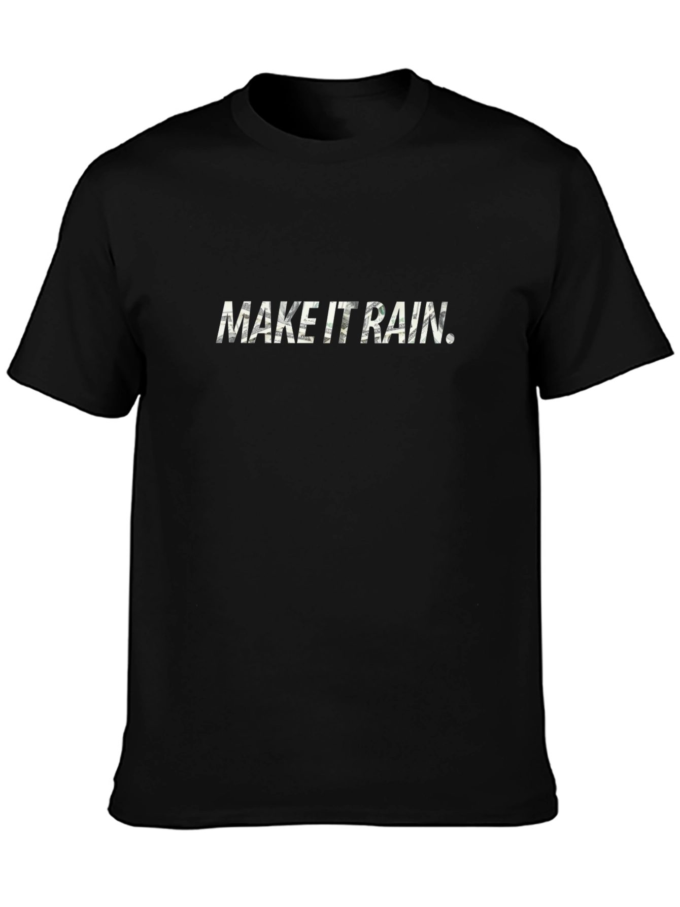 Black Make It Rain Black Graphic T-Shirt view 3