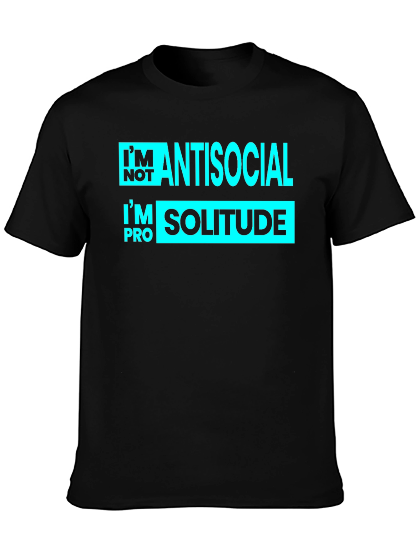 Black Antisocial Solitude Graphic T-Shirt view 3