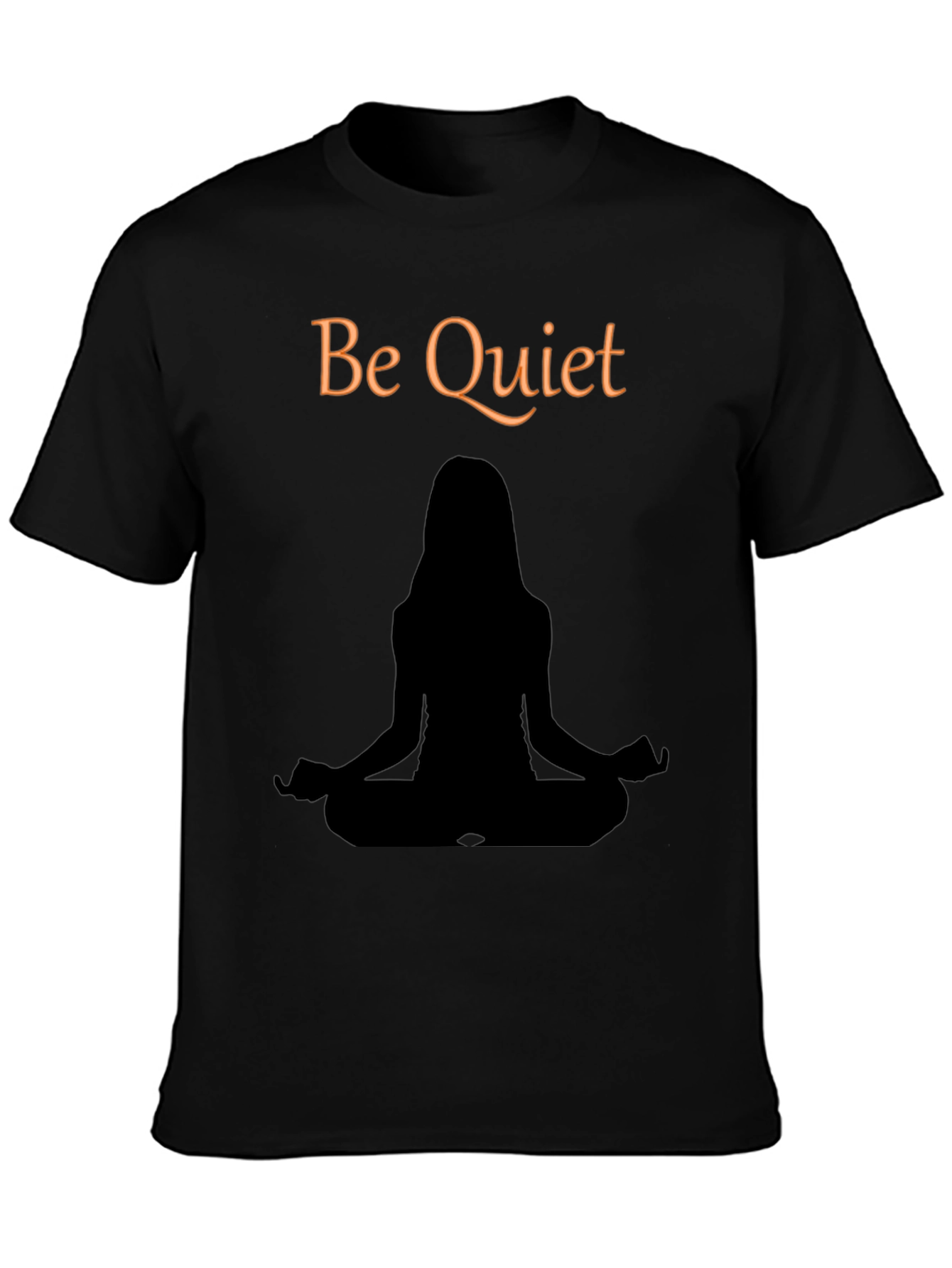 Black Be Quiet Meditation T-Shirt - Unisex Black Tee view 3