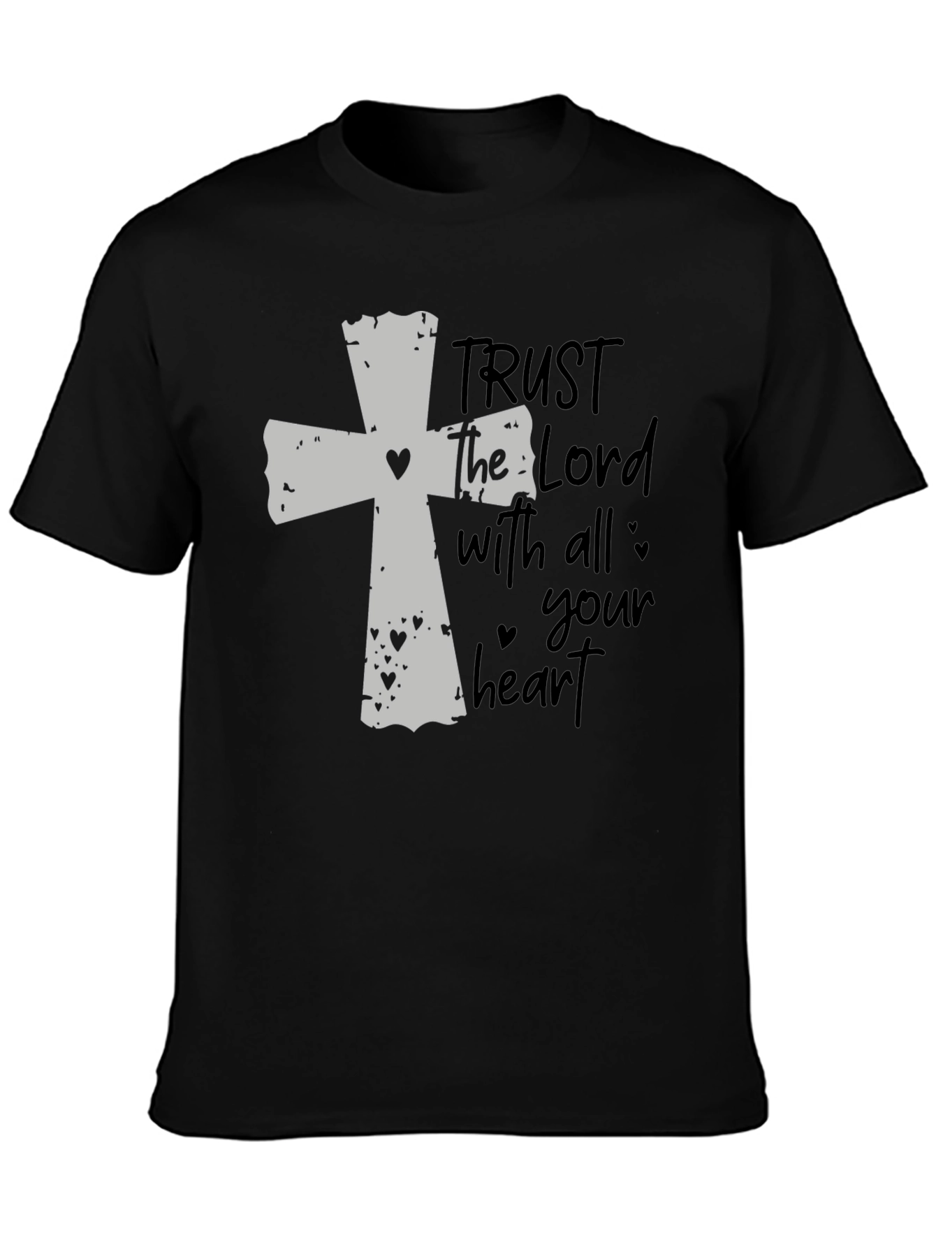 Black Faithful Black T-Shirt: Trust the Lord view 3
