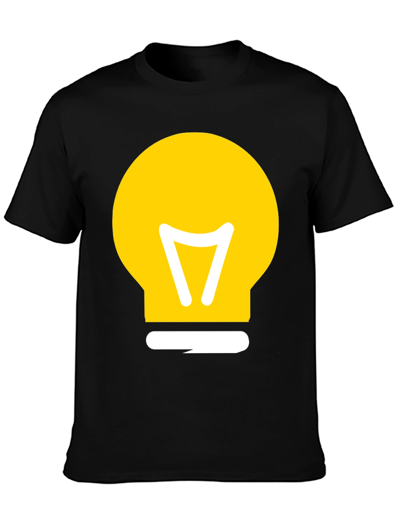 Black Idea Bulb Graphic T-Shirt - Black Cotton Tee view 3