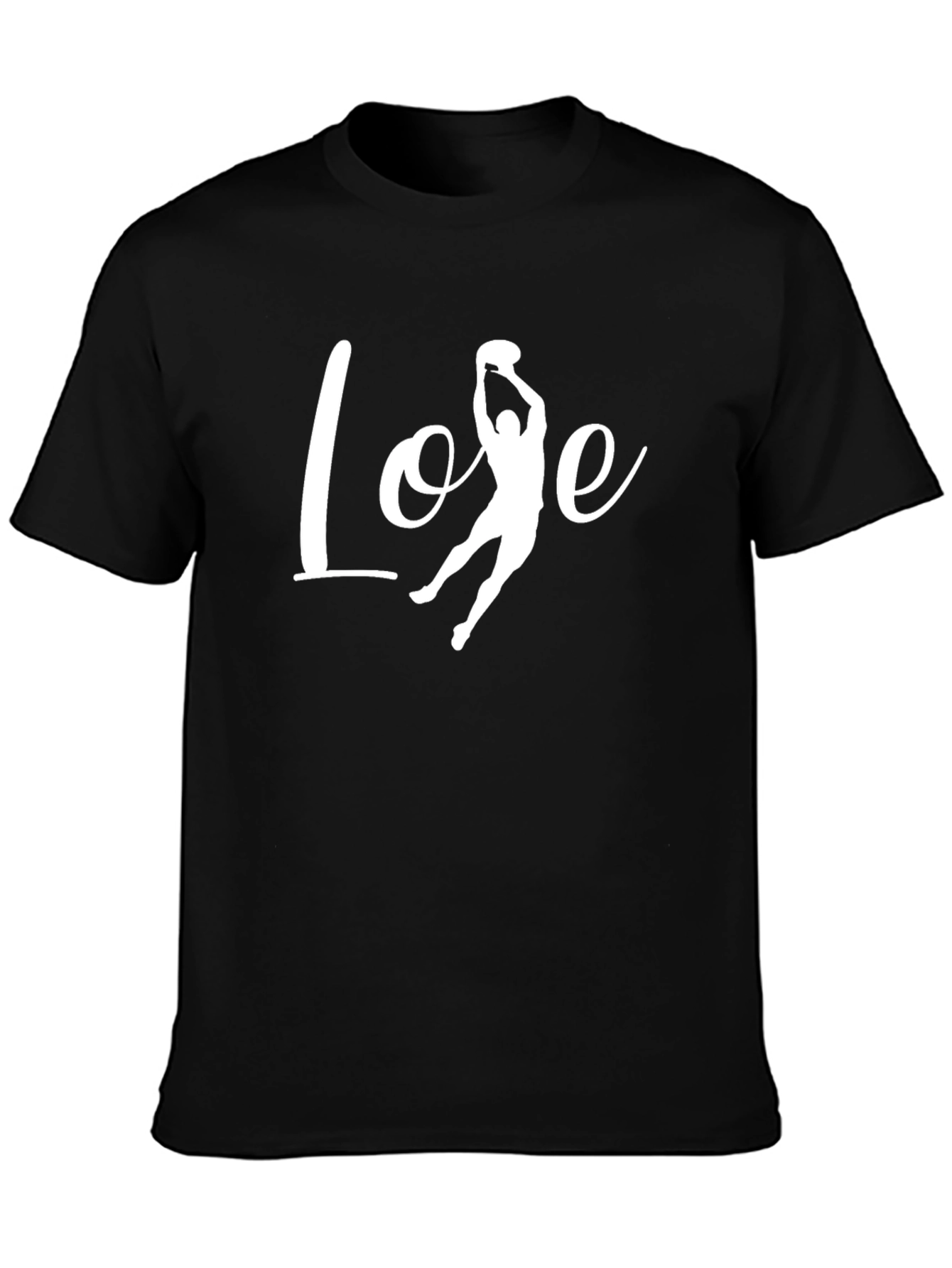 Love Football Graphic Tee - Black Cotton T-Shirt - 3