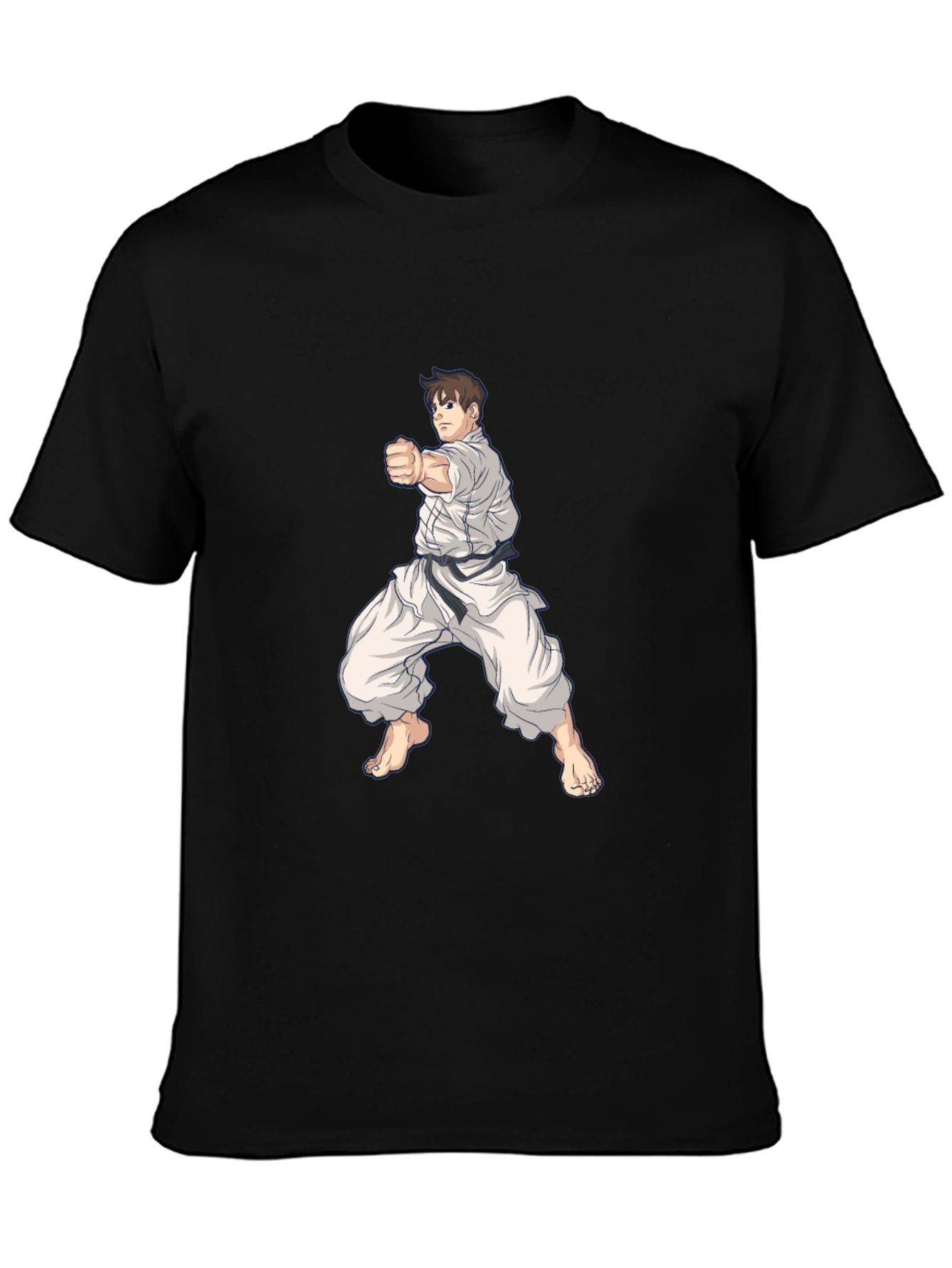 Black Karate Graphic Tee - Martial Arts Style Shirt view 3
