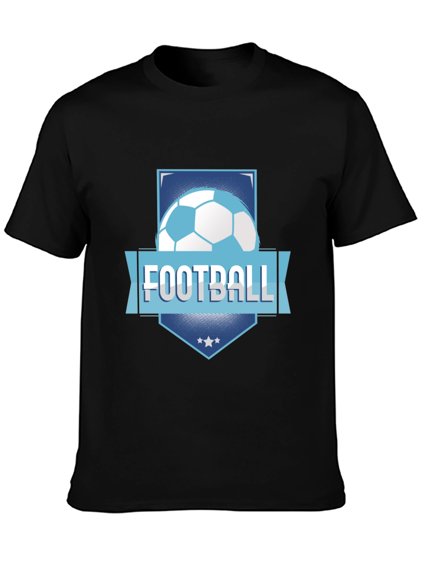 Black Football Graphic Tee - Black Cotton Blend view 3