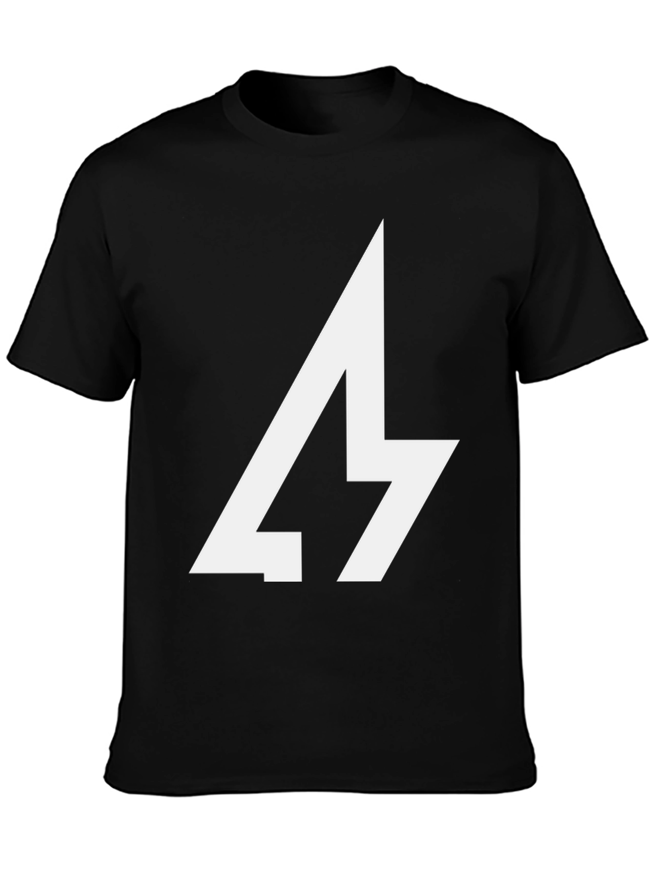 Black Bold Graphic Tee - Lightning Bolt Design view 3