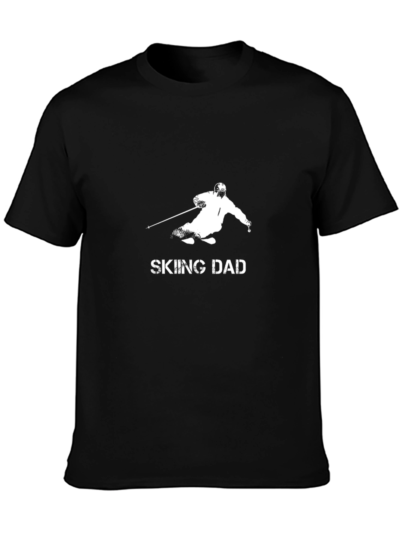 Black Skiing Dad T-Shirt - Black view 3