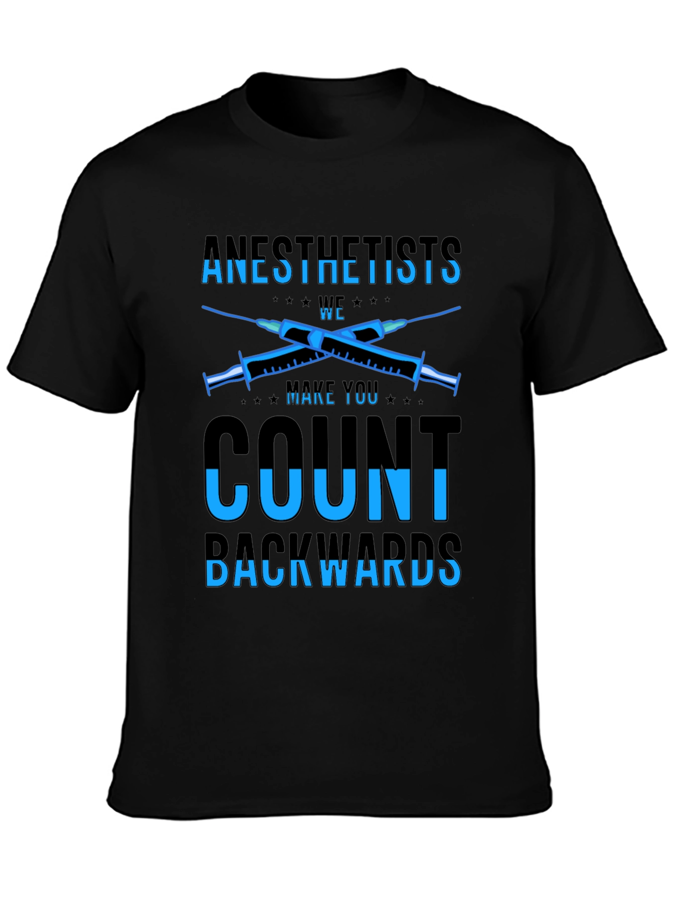 Black Anesthetist Count Backwards T-Shirt - Black view 3