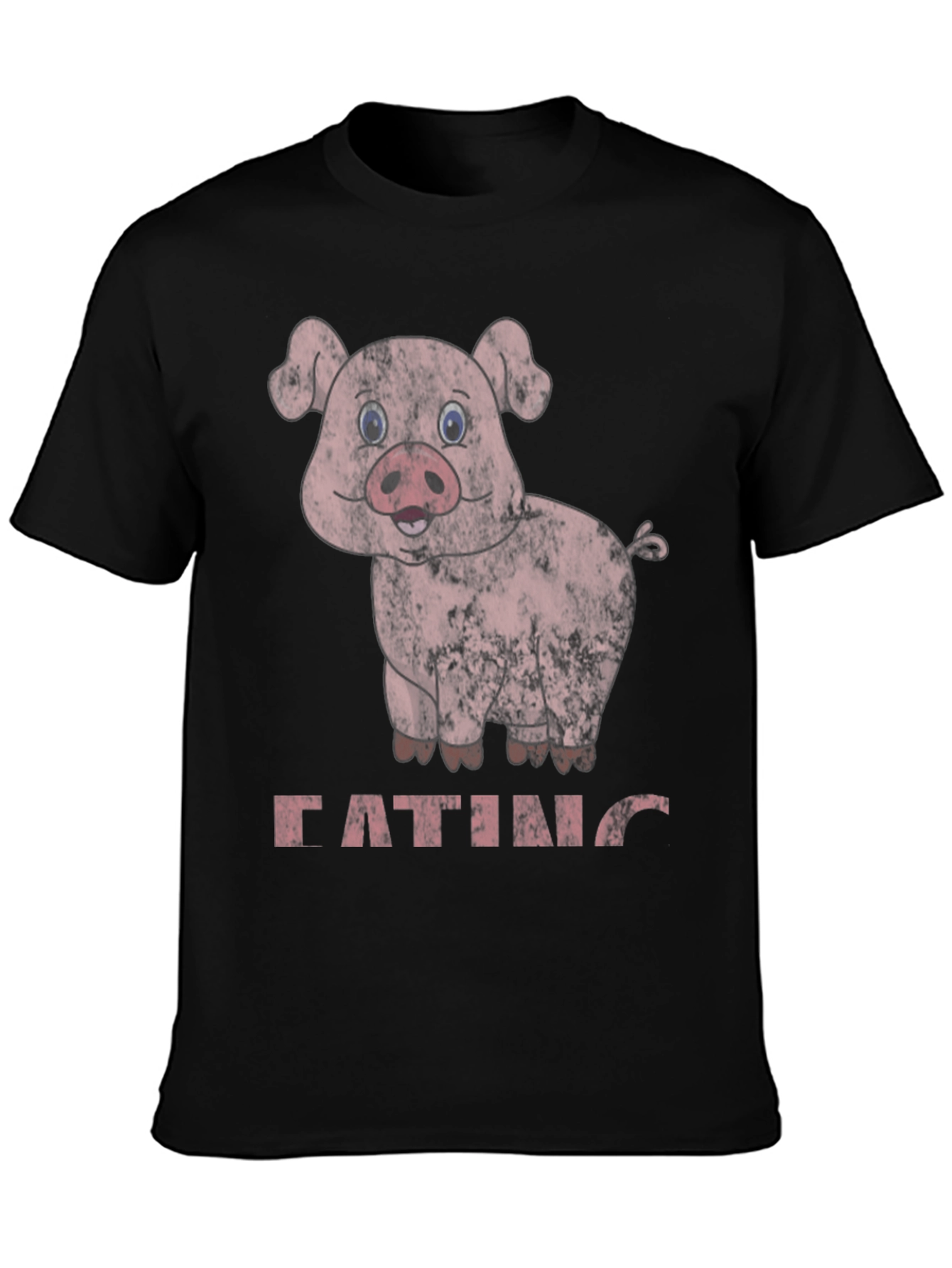 Black Eating Pig Graphic Tee - Unisex view 3