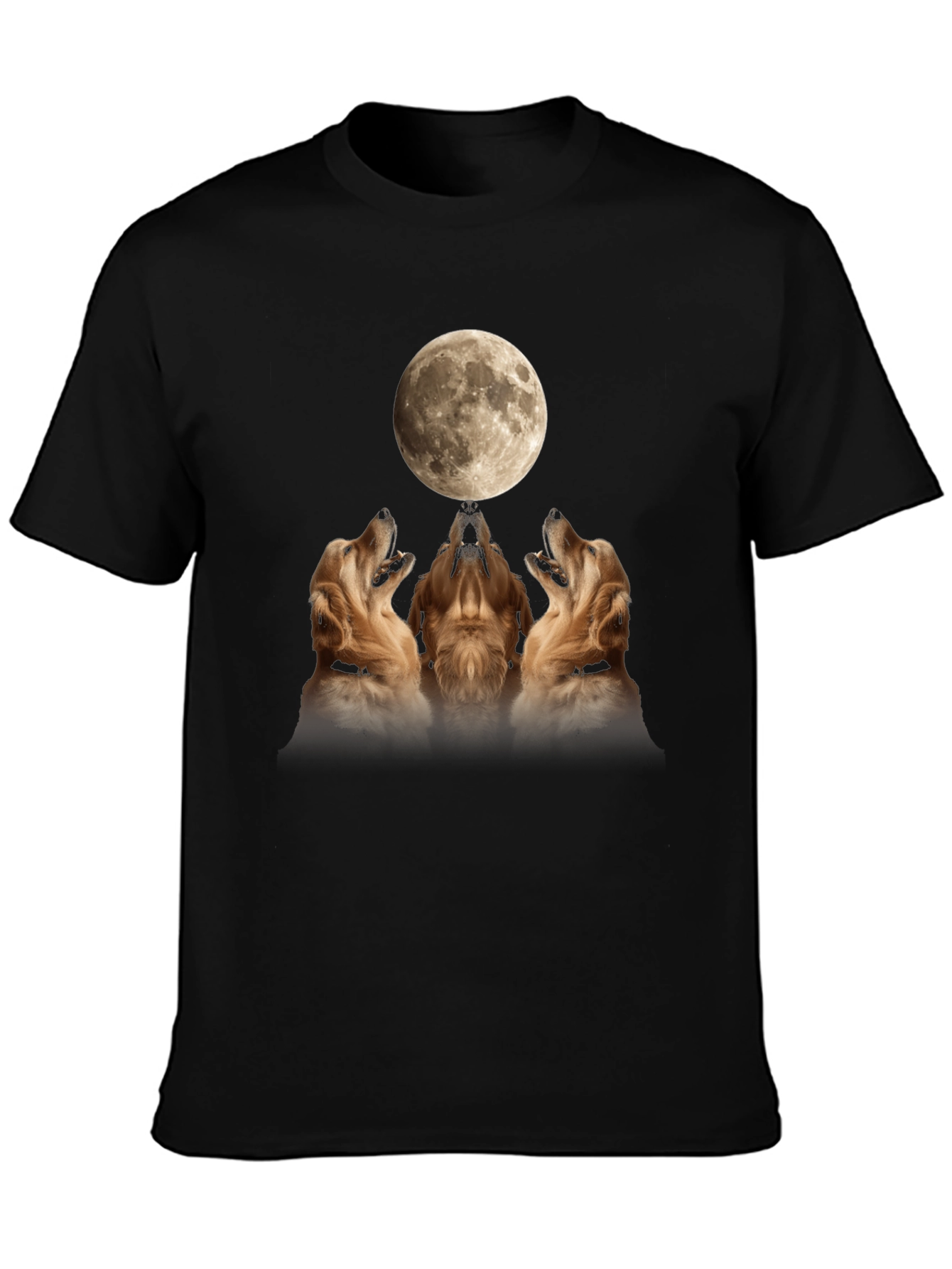 Golden Retriever Moon Howl Graphic T-Shirt - 3