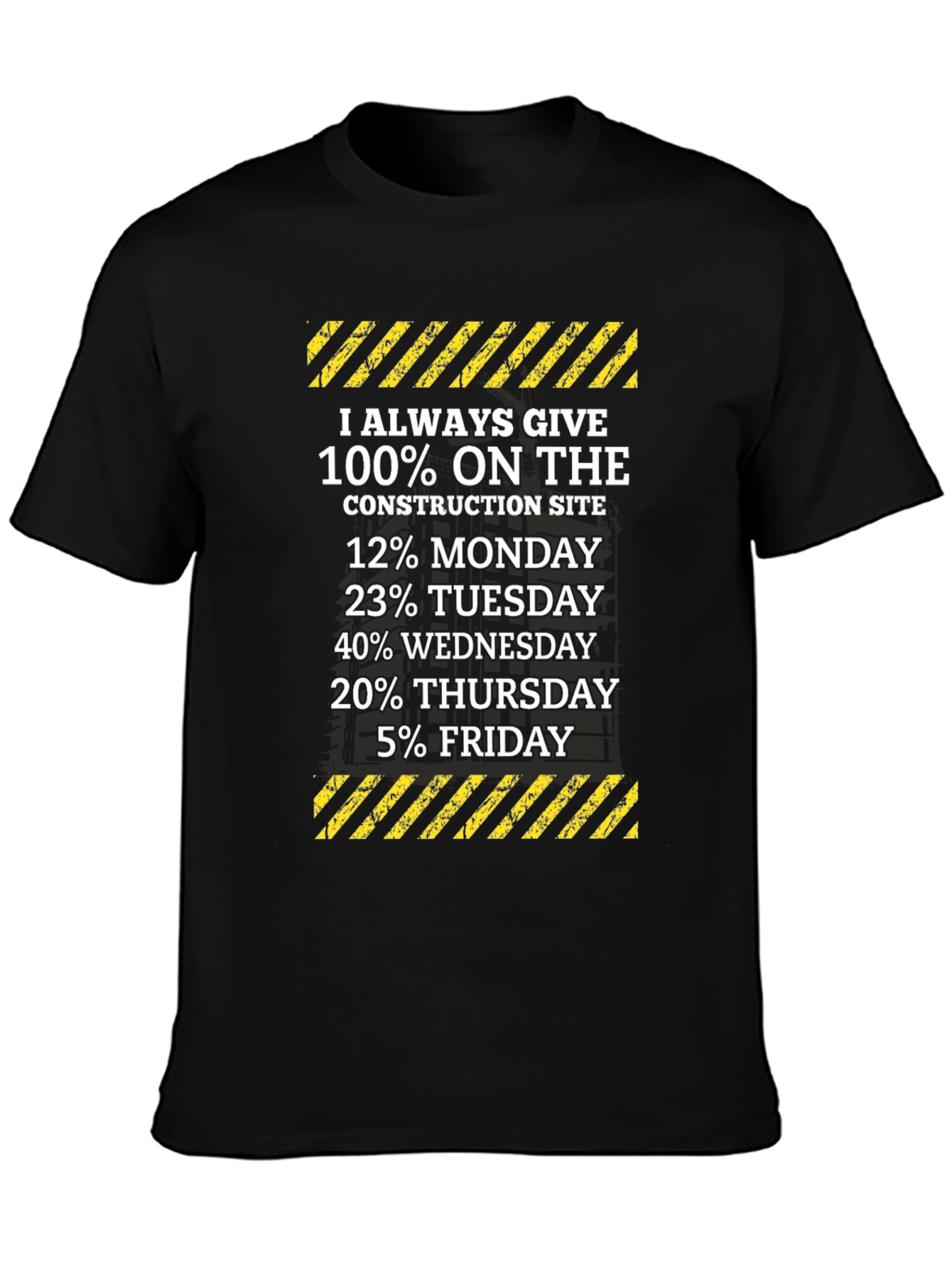 Black Construction Worker Humor T-Shirt view 3