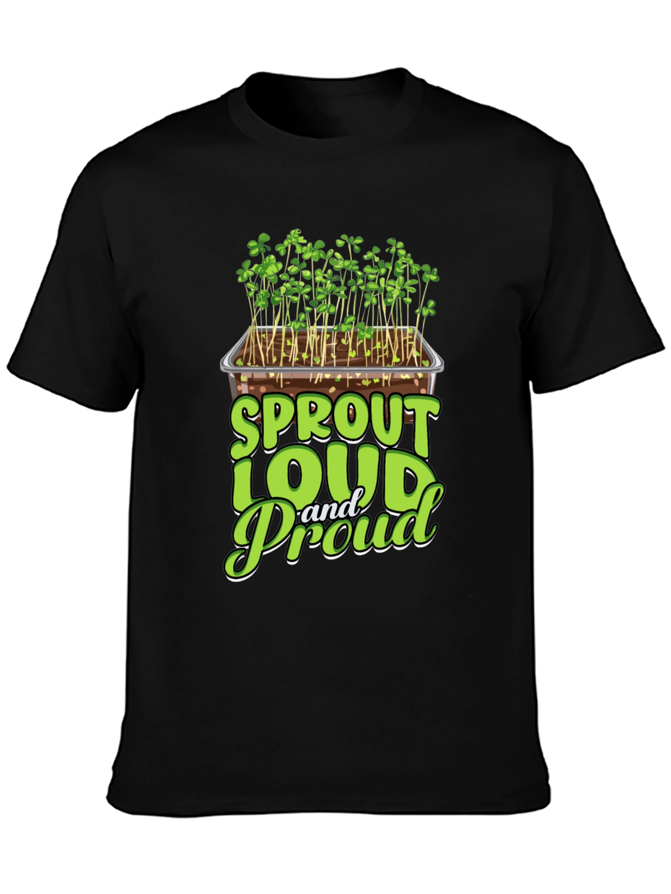 Black Sprout Loud and Proud Graphic T-Shirt view 3