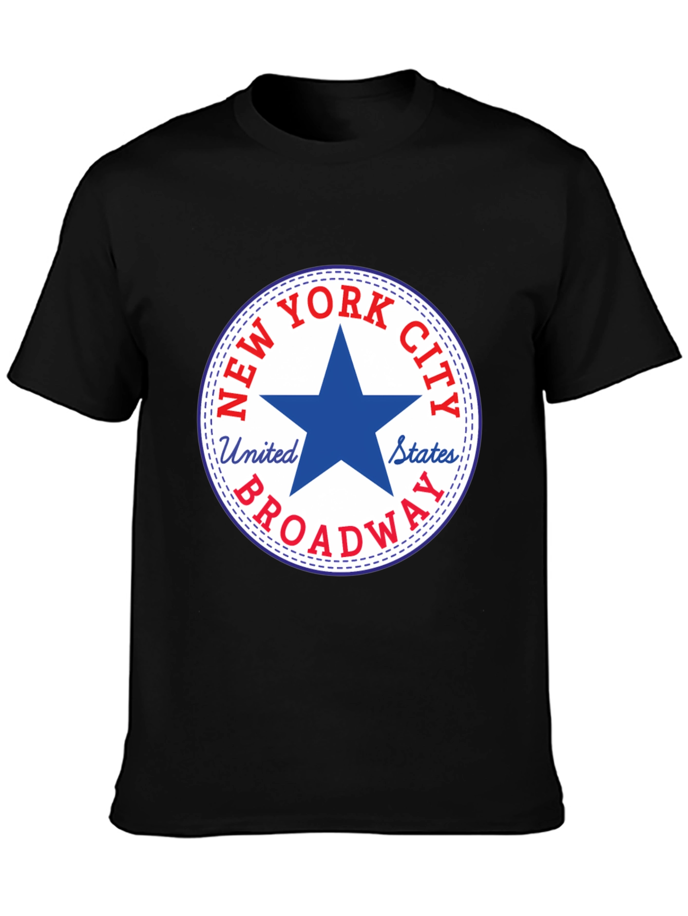 Black New York City Broadway Star Graphic T-Shirt view 3