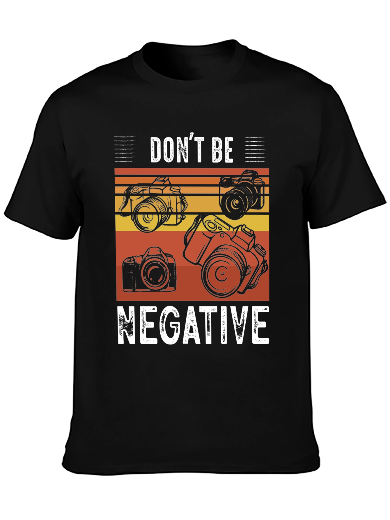 Black Don't Be Negative Camera Graphic Tee view 3