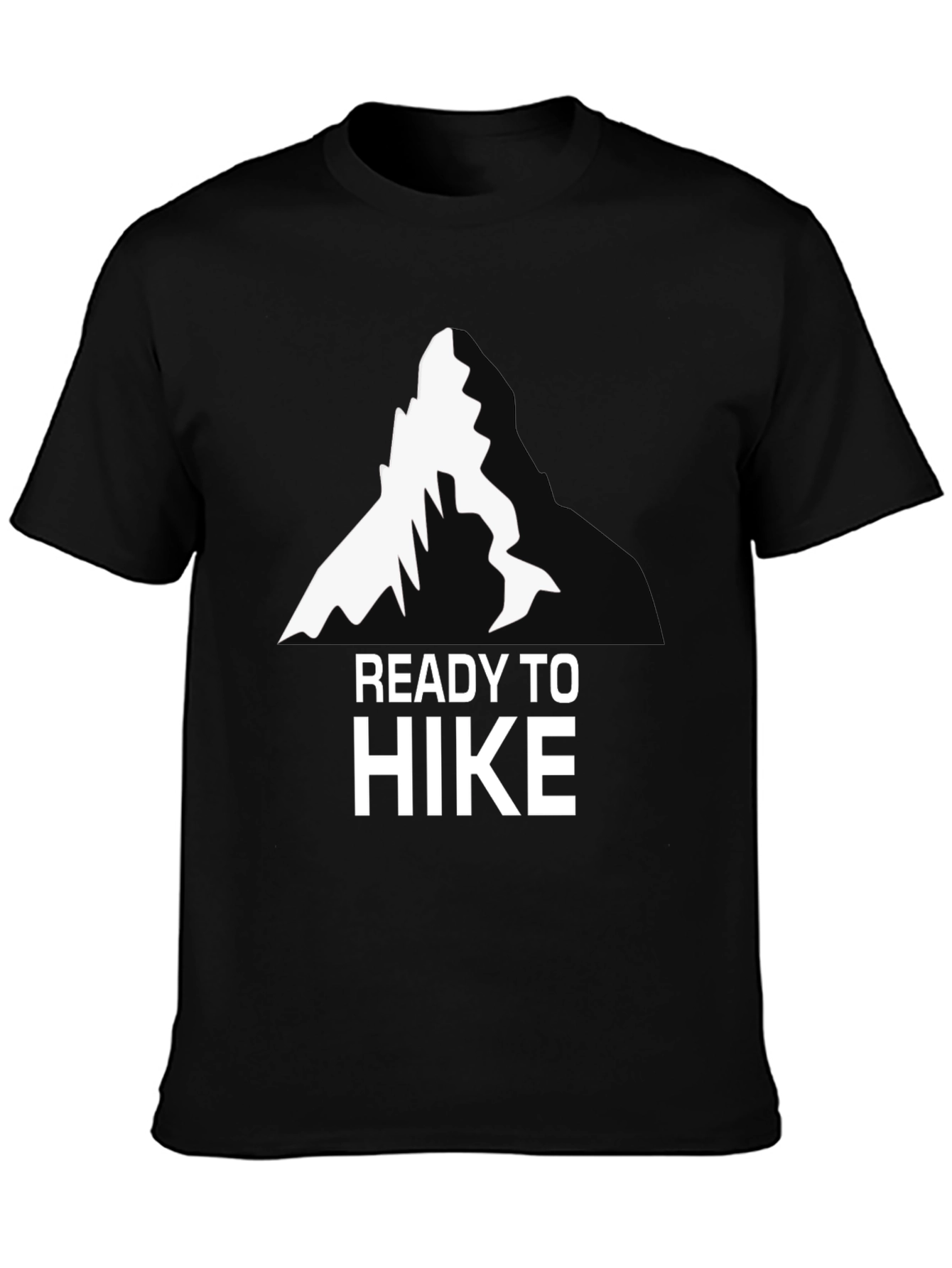 Black Ready To Hike T-Shirt - Mountain Design view 3