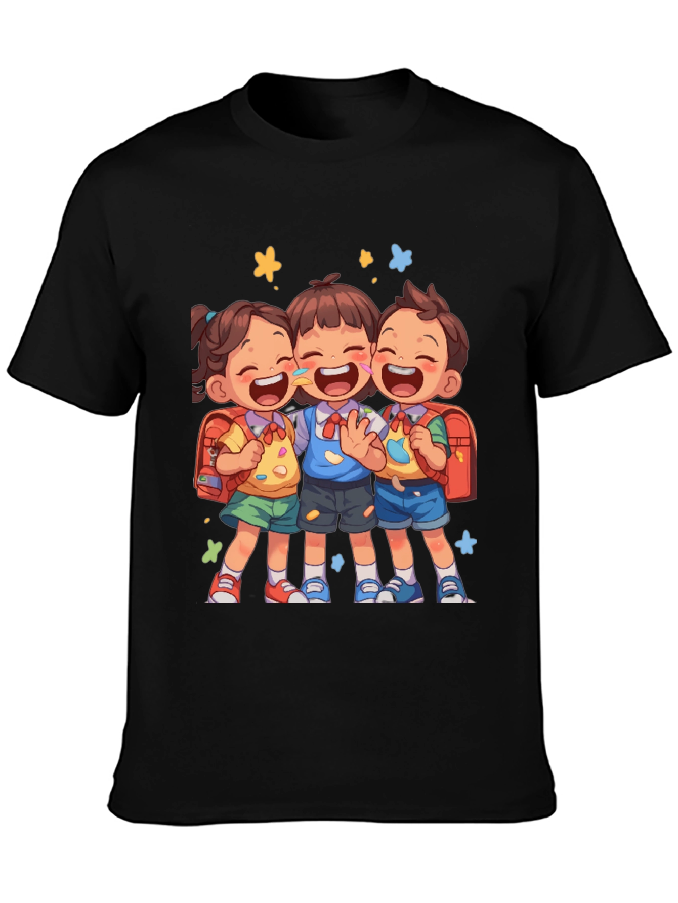 Black Kids Cartoon Graphic Tee - Back to School view 3