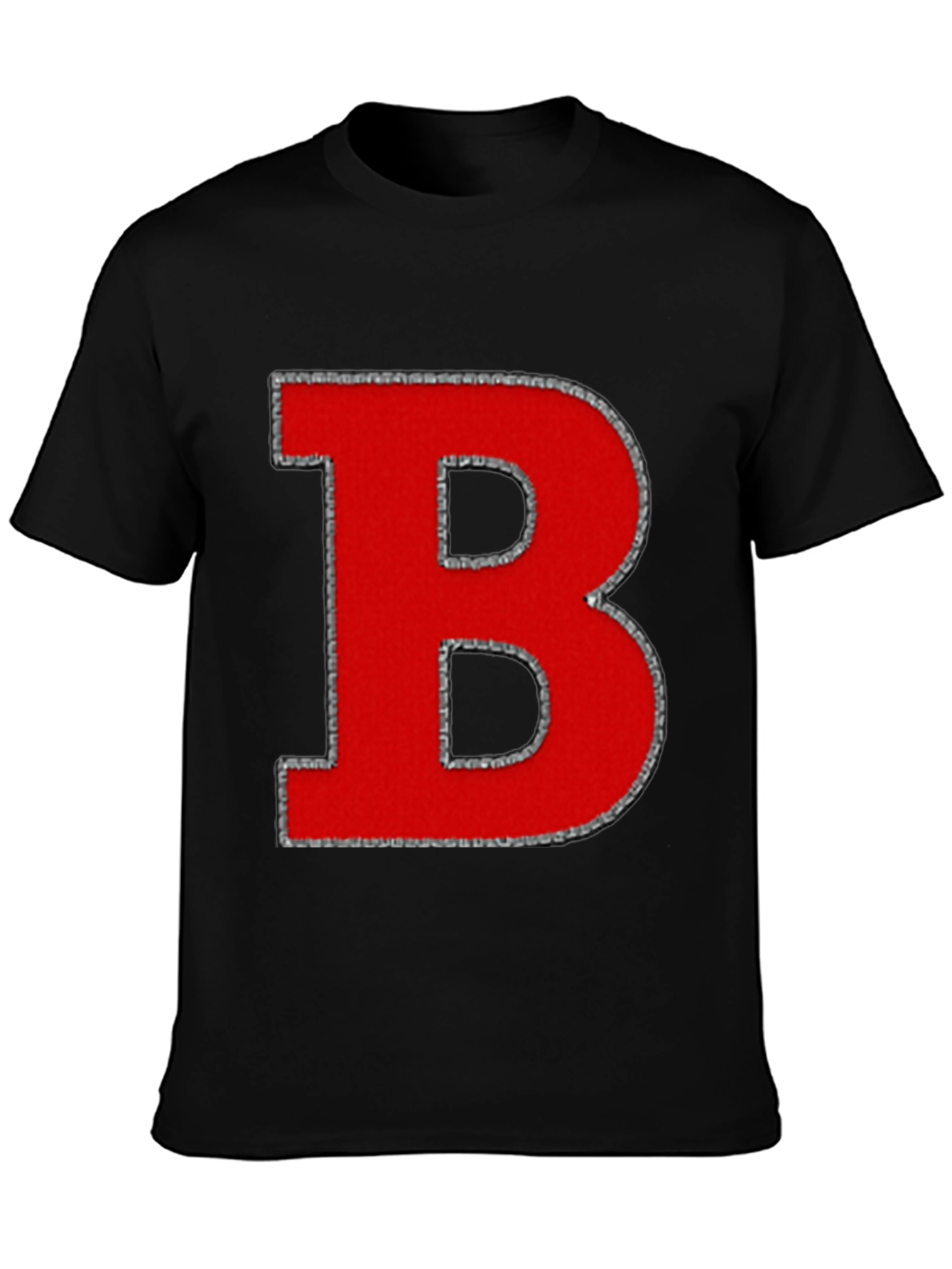 Black Bold Red Letter "B" Graphic Tee - Casual Style view 3