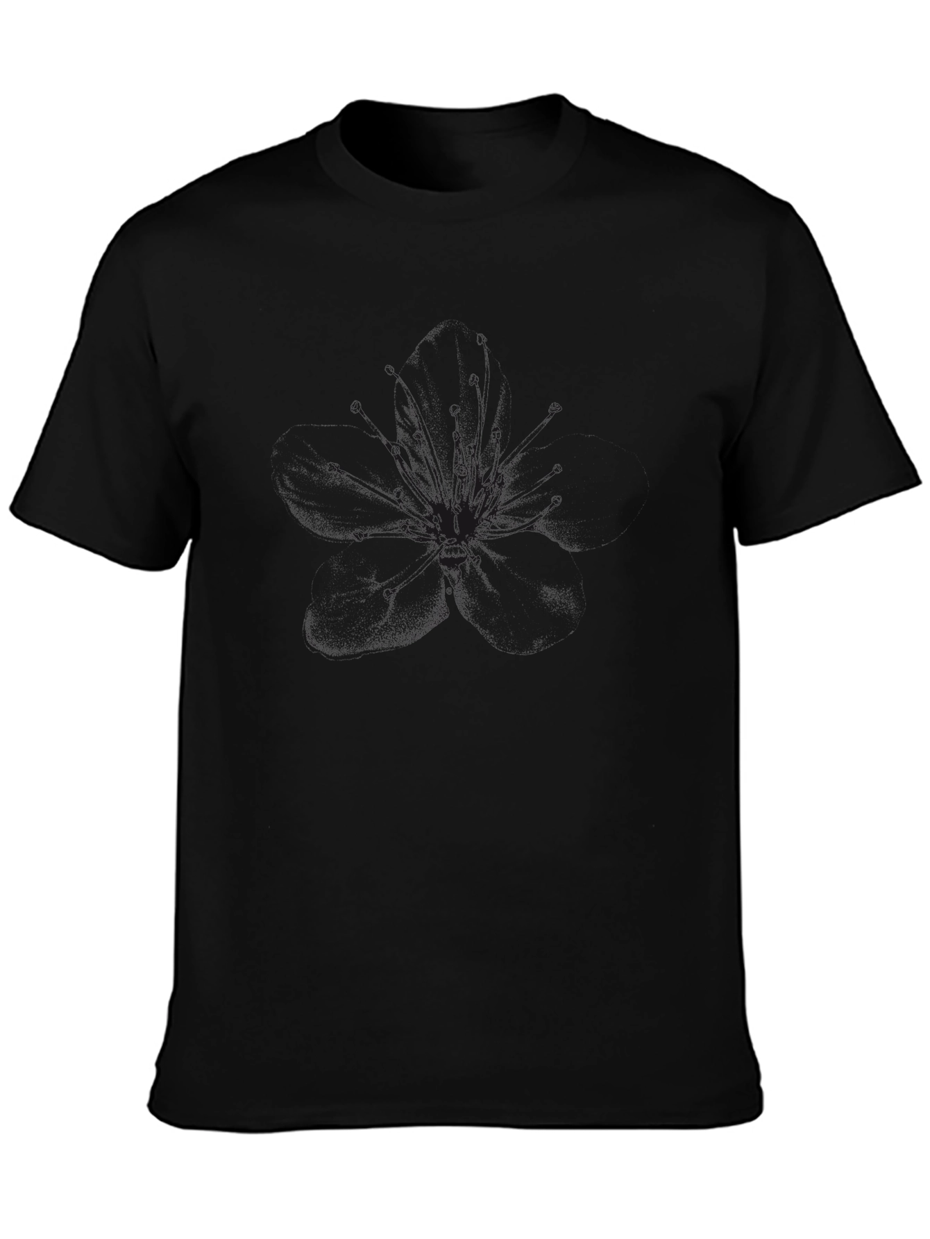 Black Men's Solid Black Crew Neck T-Shirt view 3
