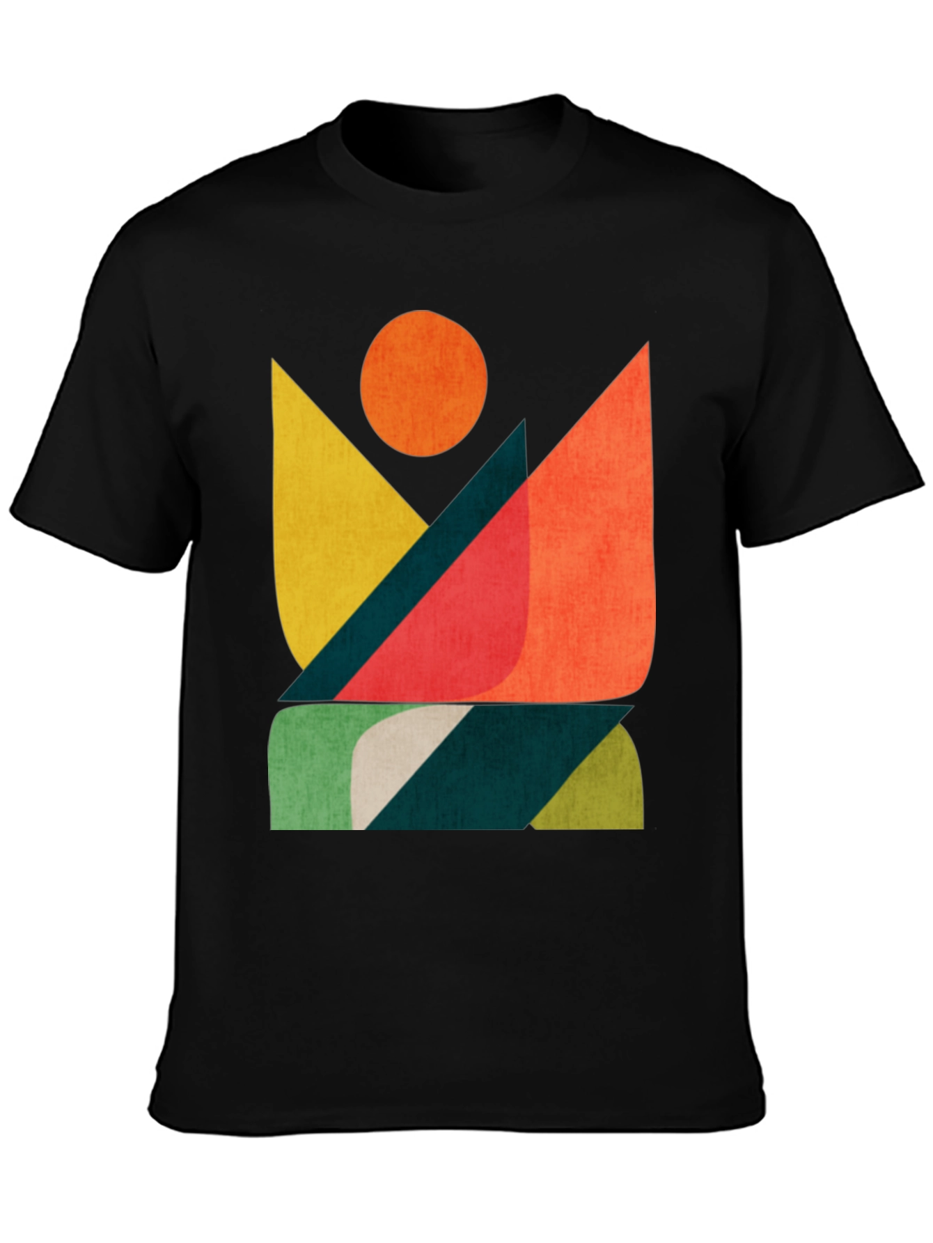 Black Abstract Graphic Print Men's T-Shirt view 3