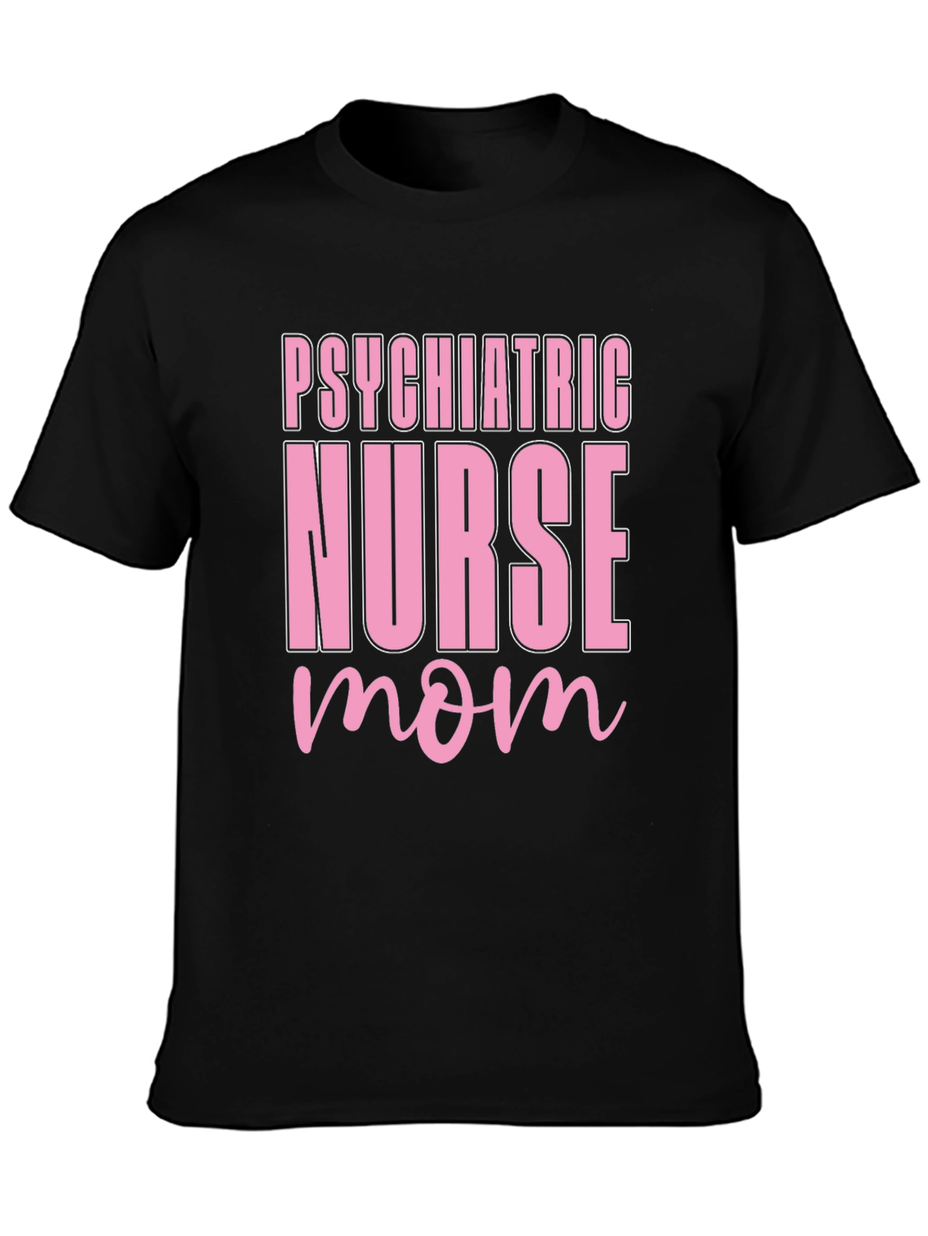 Black Psychiatric Nurse Mom Black T-Shirt view 3