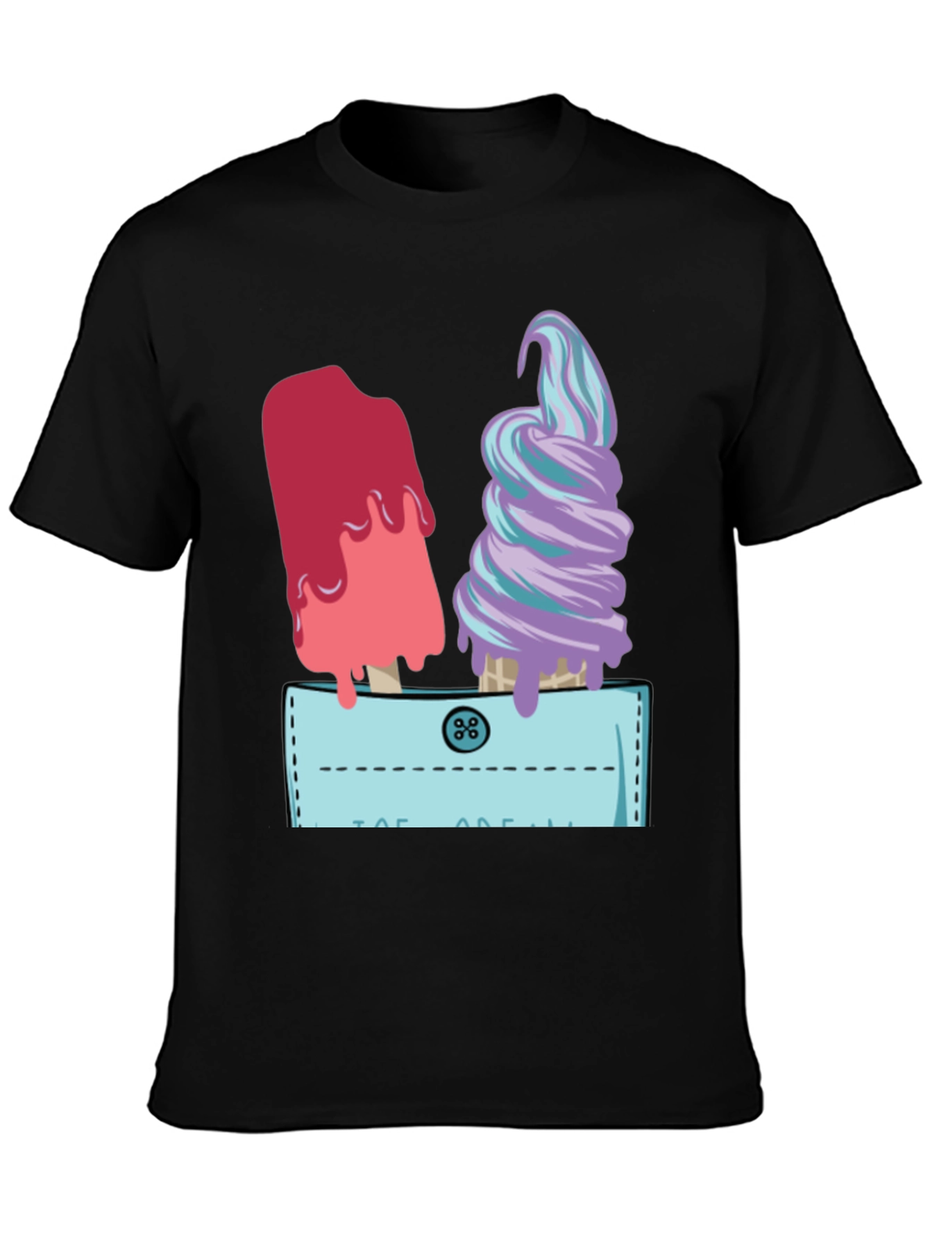 Black Ice Cream Pocket Graphic Tee view 3