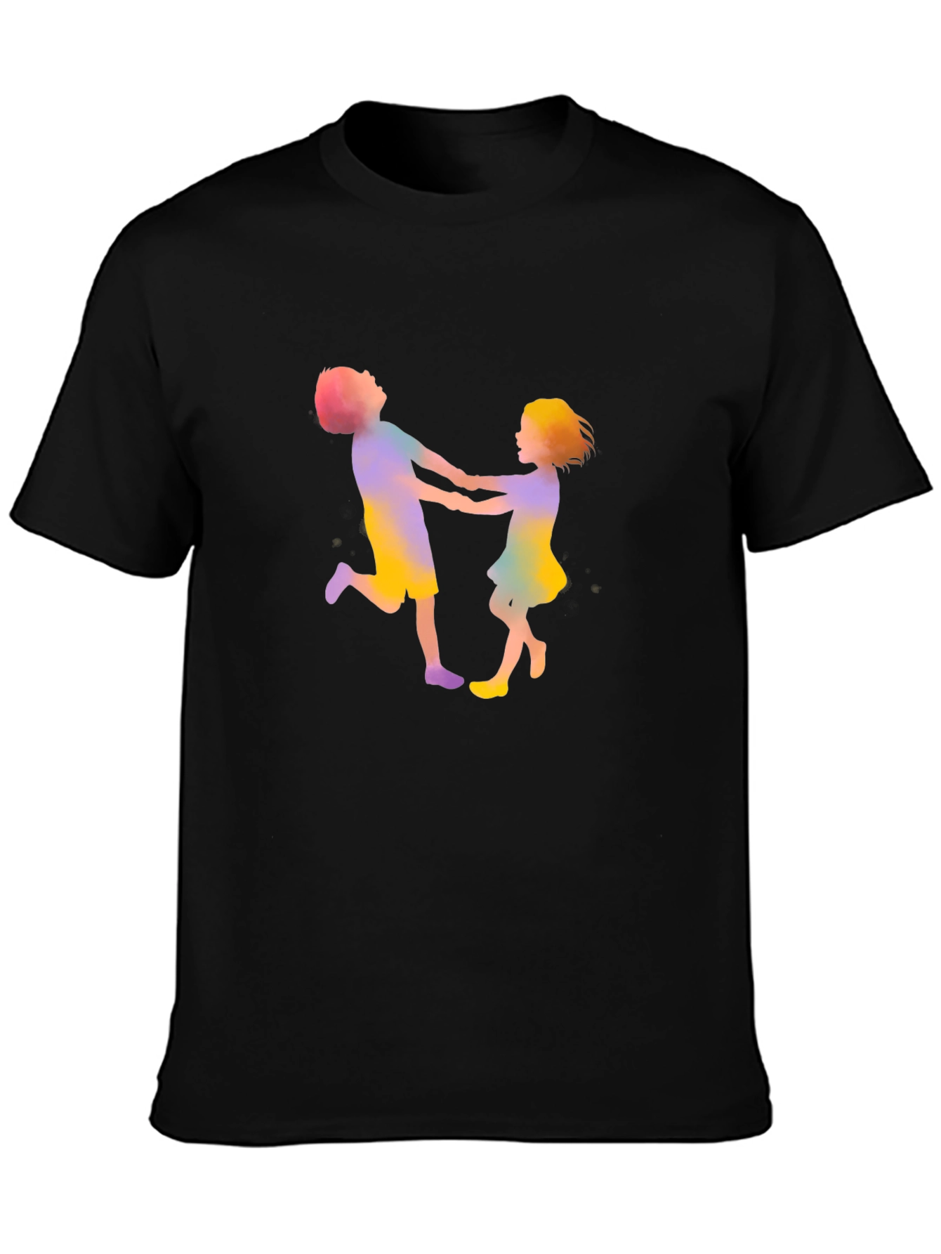Black Colorful Kids Graphic Black Tee view 3