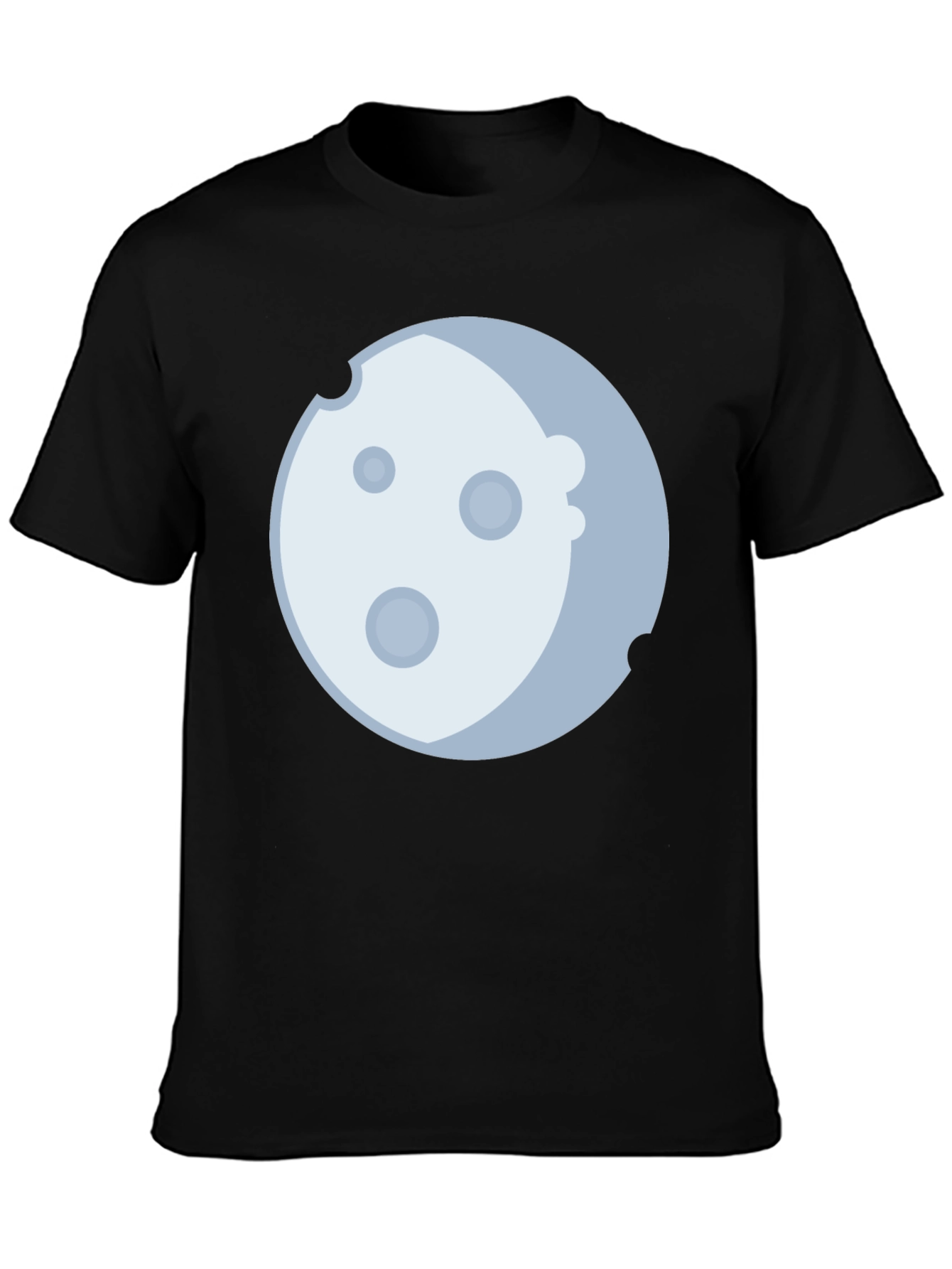 Black Lunar Graphic Tee - Black Cotton Blend, Moon Design view 3