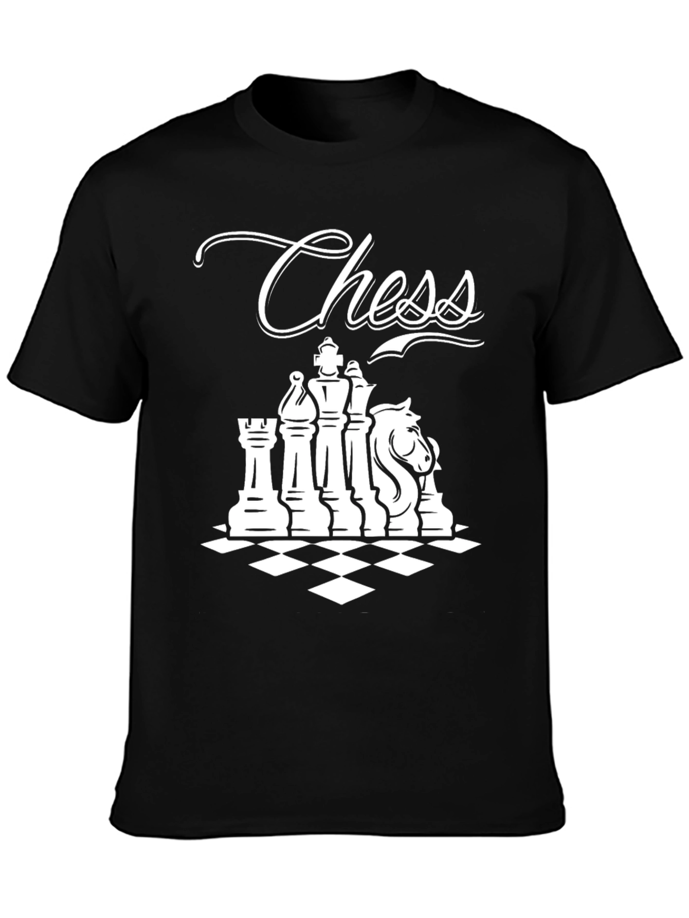 Black Chess Lover T-Shirt - Graphic Chess Piece Design view 3