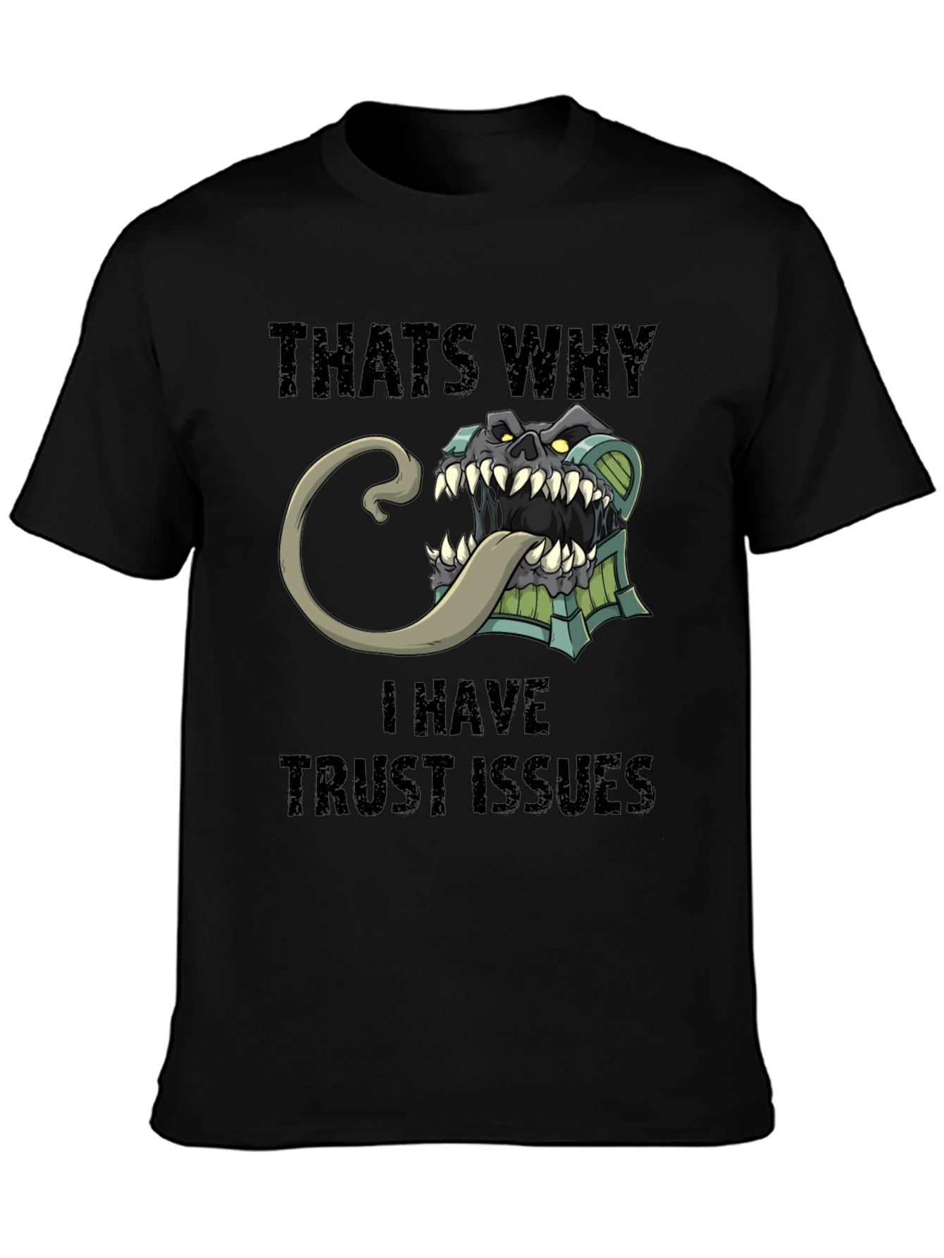 Black Trust Issues T-Shirt Funny Mimic Monster Tee view 3